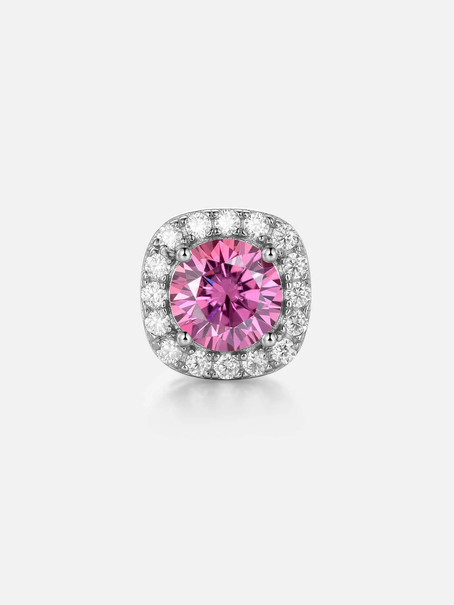 925 Sterling Silver Pink Moissanite Square Stud Earrings - 3.4 Carat Total - Image 3