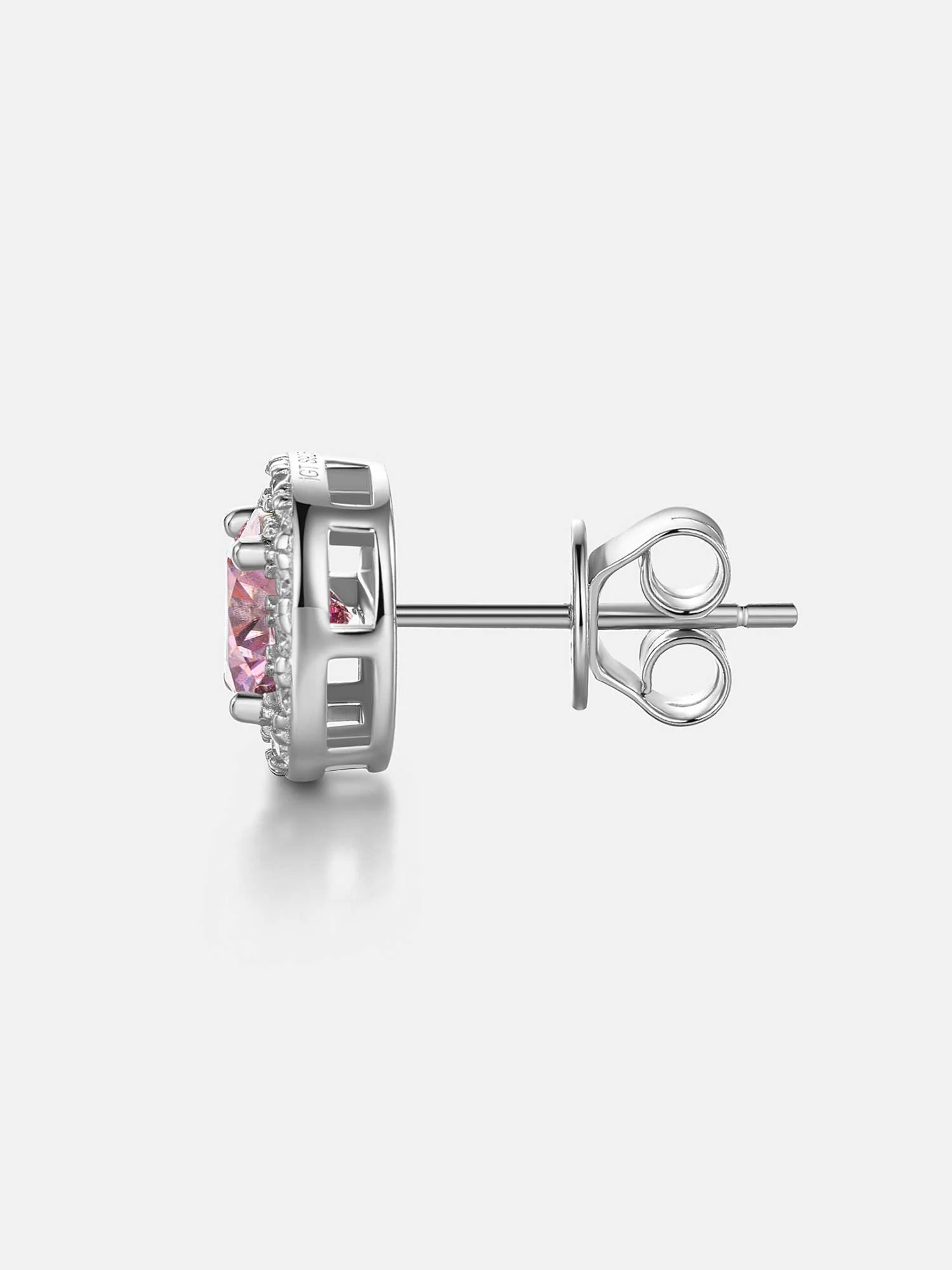 925 Sterling Silver Pink Moissanite Square Stud Earrings - 3.4 Carat Total - Image 5
