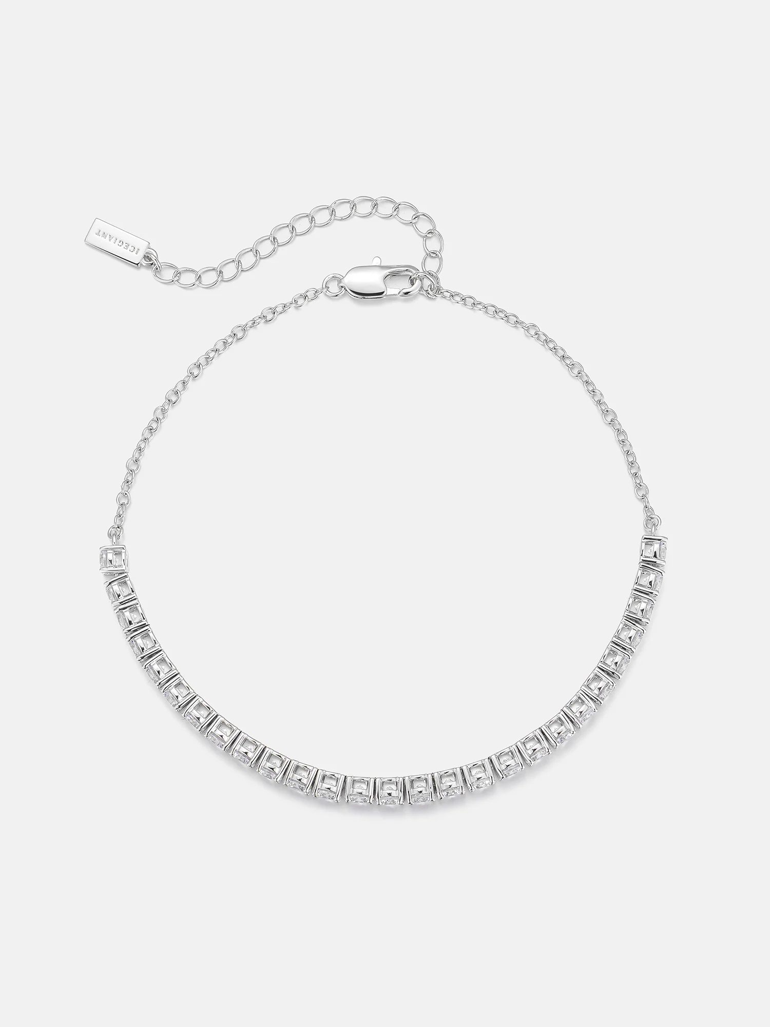 Adjustable 4mm Round Cut Moissanite Tennis Anklet - Image 2