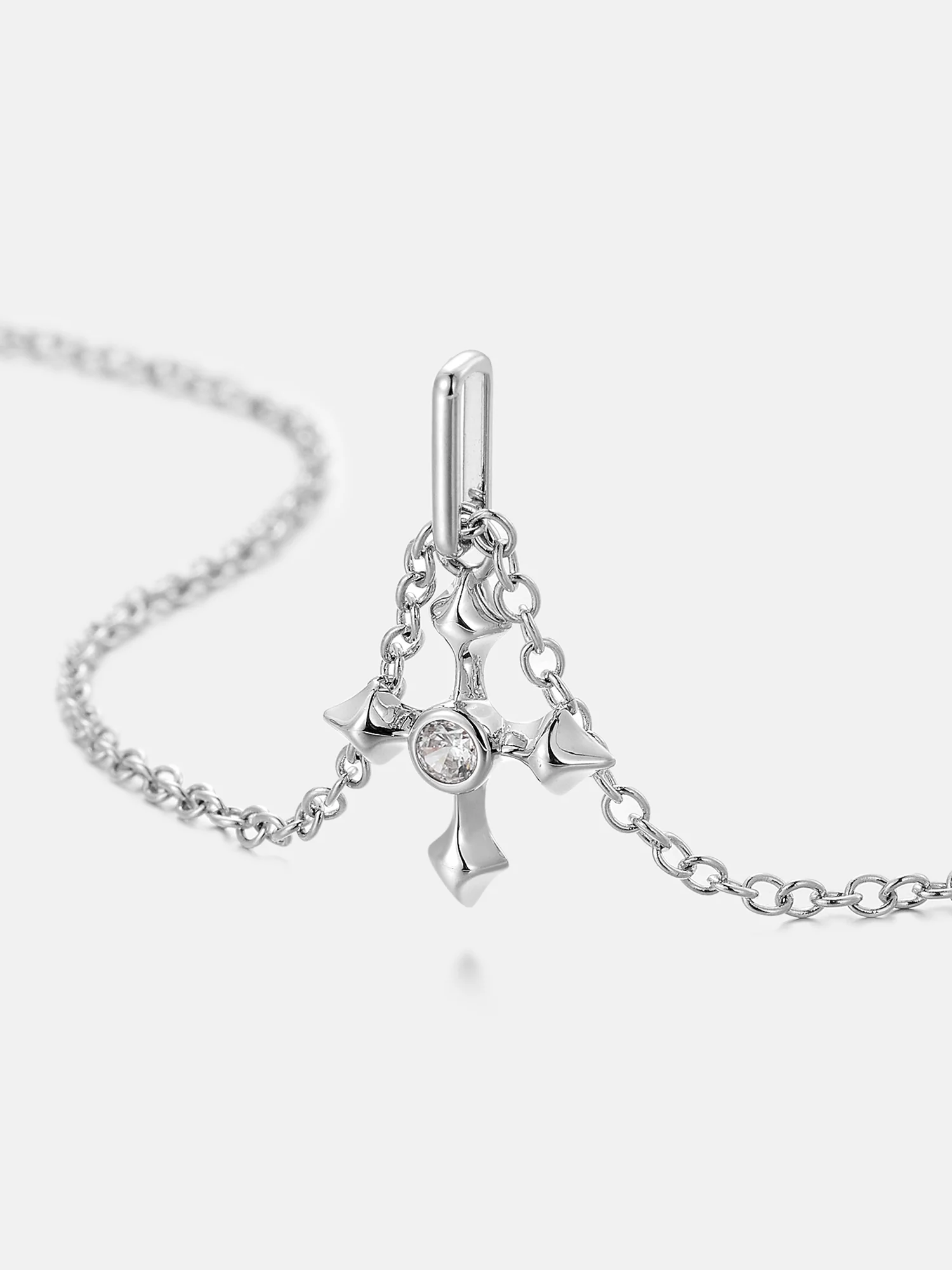 Arrow Cross Pendant With Birth Stone - Image 4