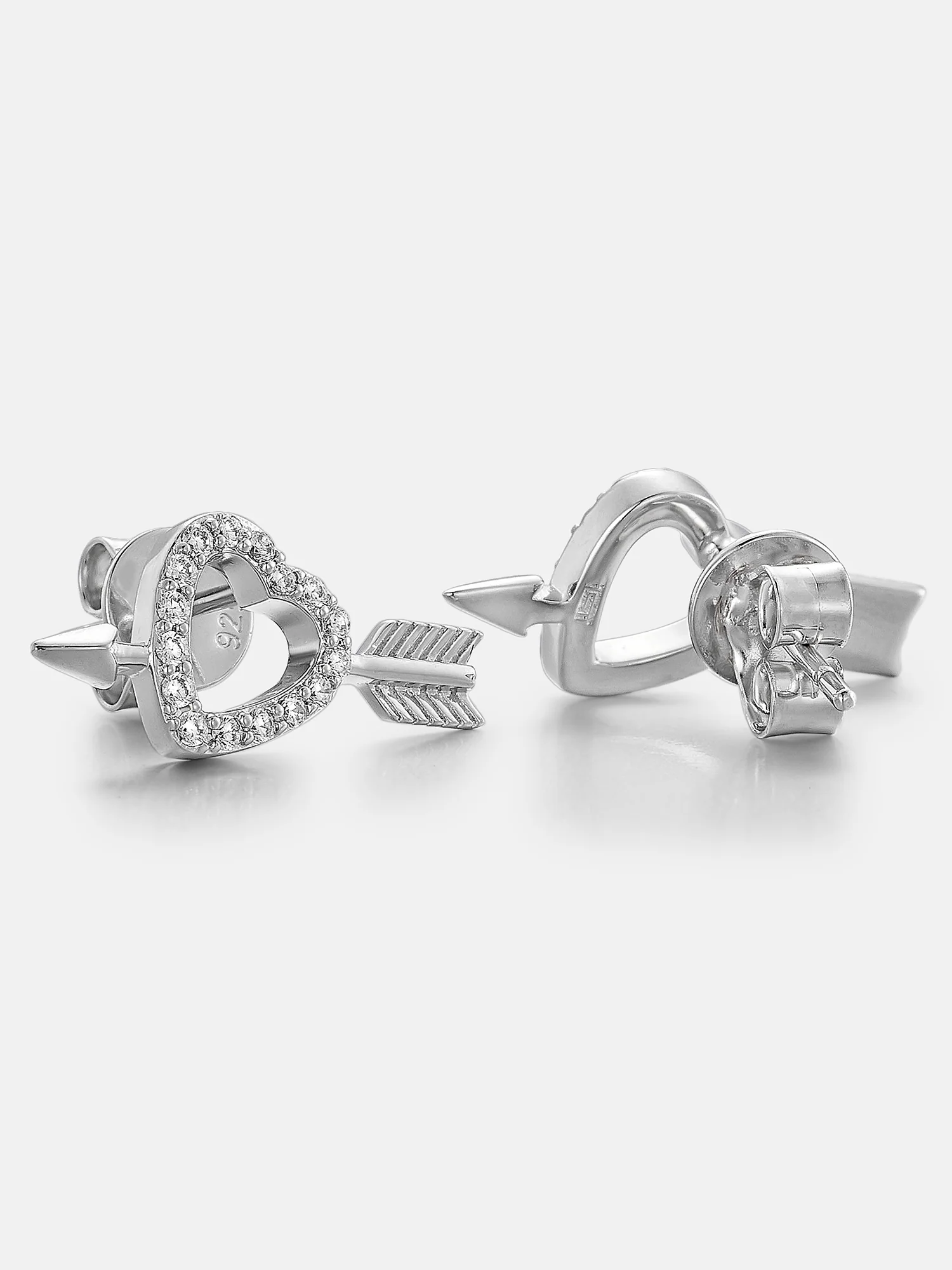 Arrow Heart Moissanite Stud Earrings - Image 3