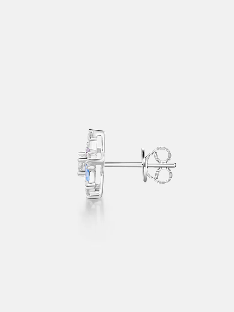 Baguette Gem Moissanite Star Cluster Earrings - Image 4