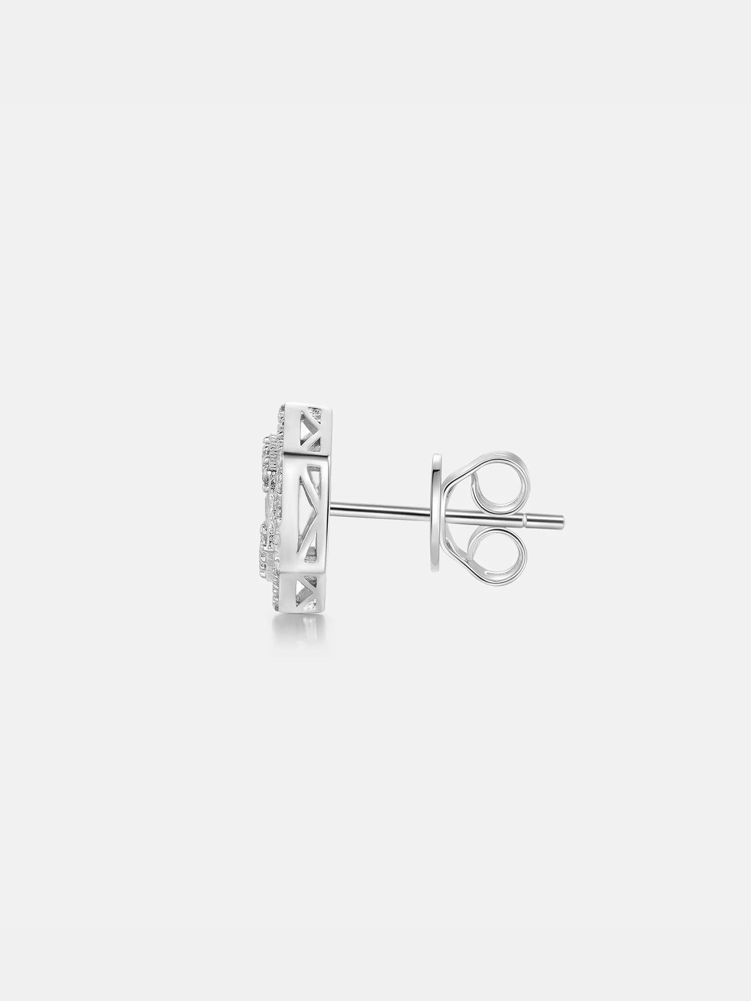 Baguette & Round Moissanite Hexagon Earrings - Image 4