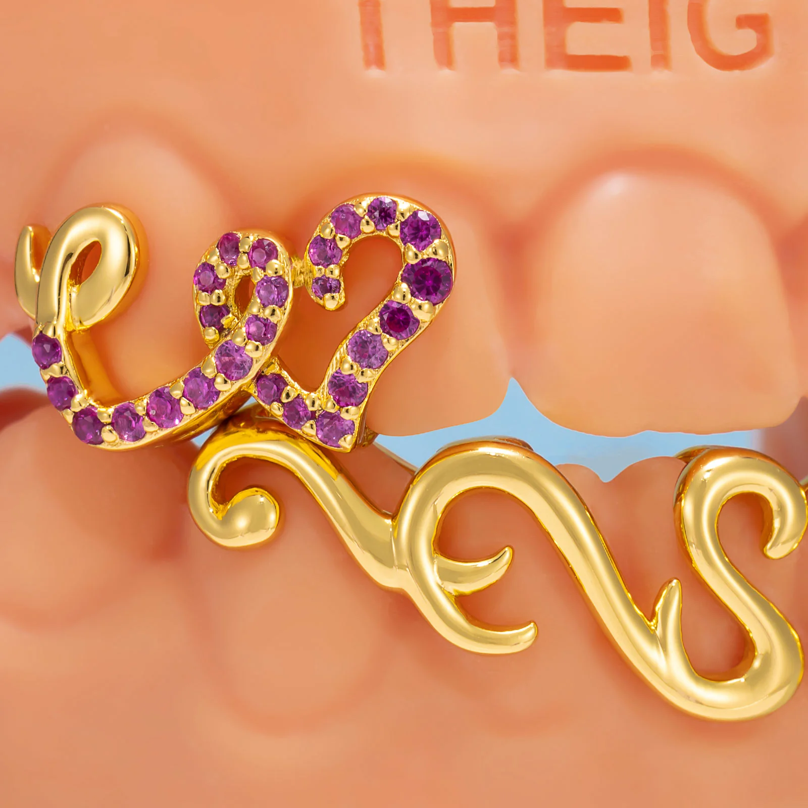 "Baroque Bloom" Purple Ruby Heart Set - Image 2