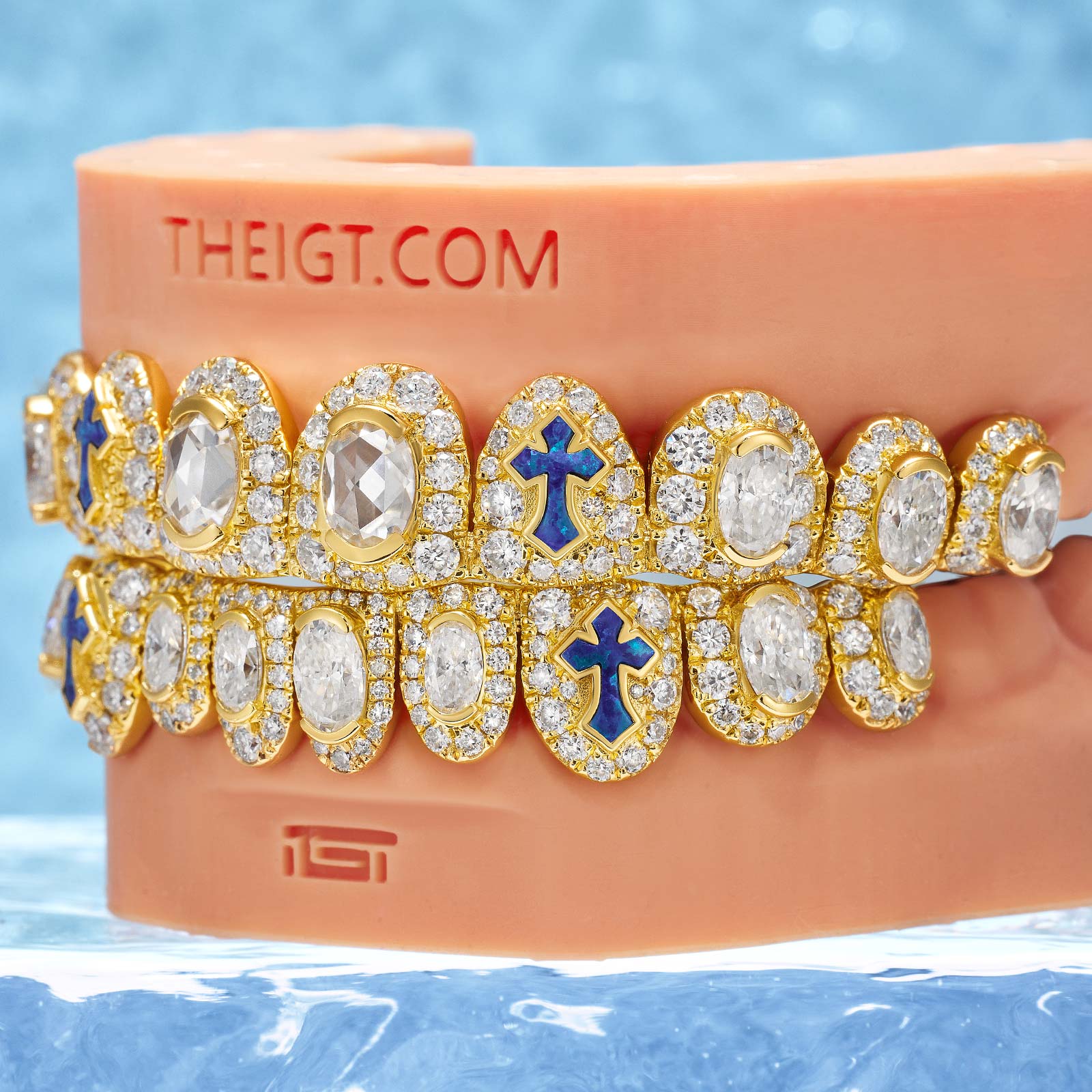 Big Pointer Blue Opal Cross Grillz - Image 3