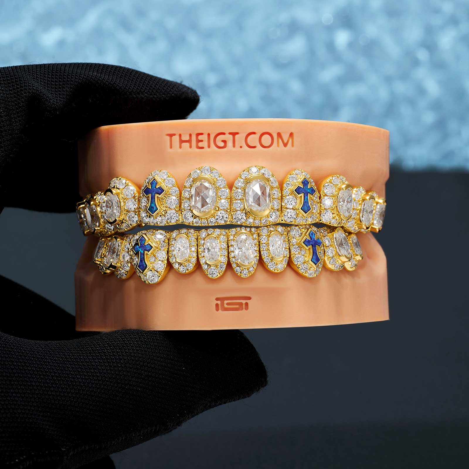 Big Pointer Blue Opal Cross Grillz - Image 4