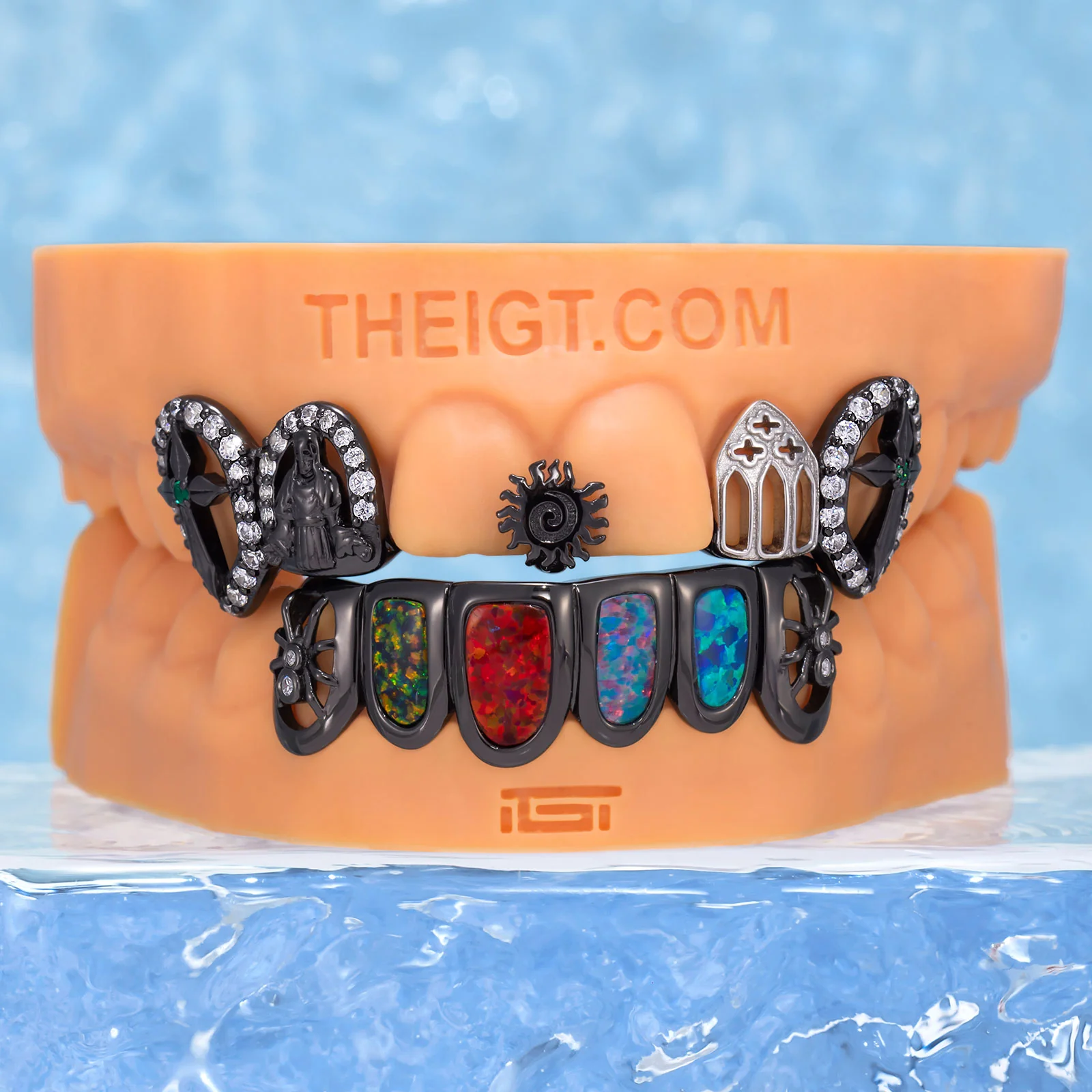 Black Gold Opal Spider Grillz