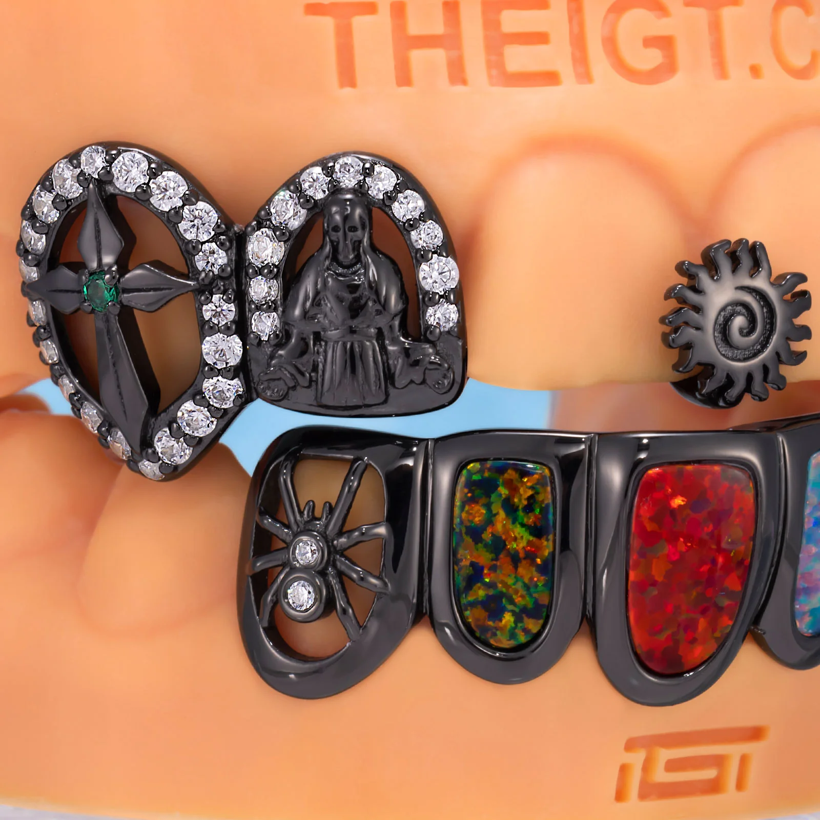 Black Gold Opal Spider Grillz - Image 2