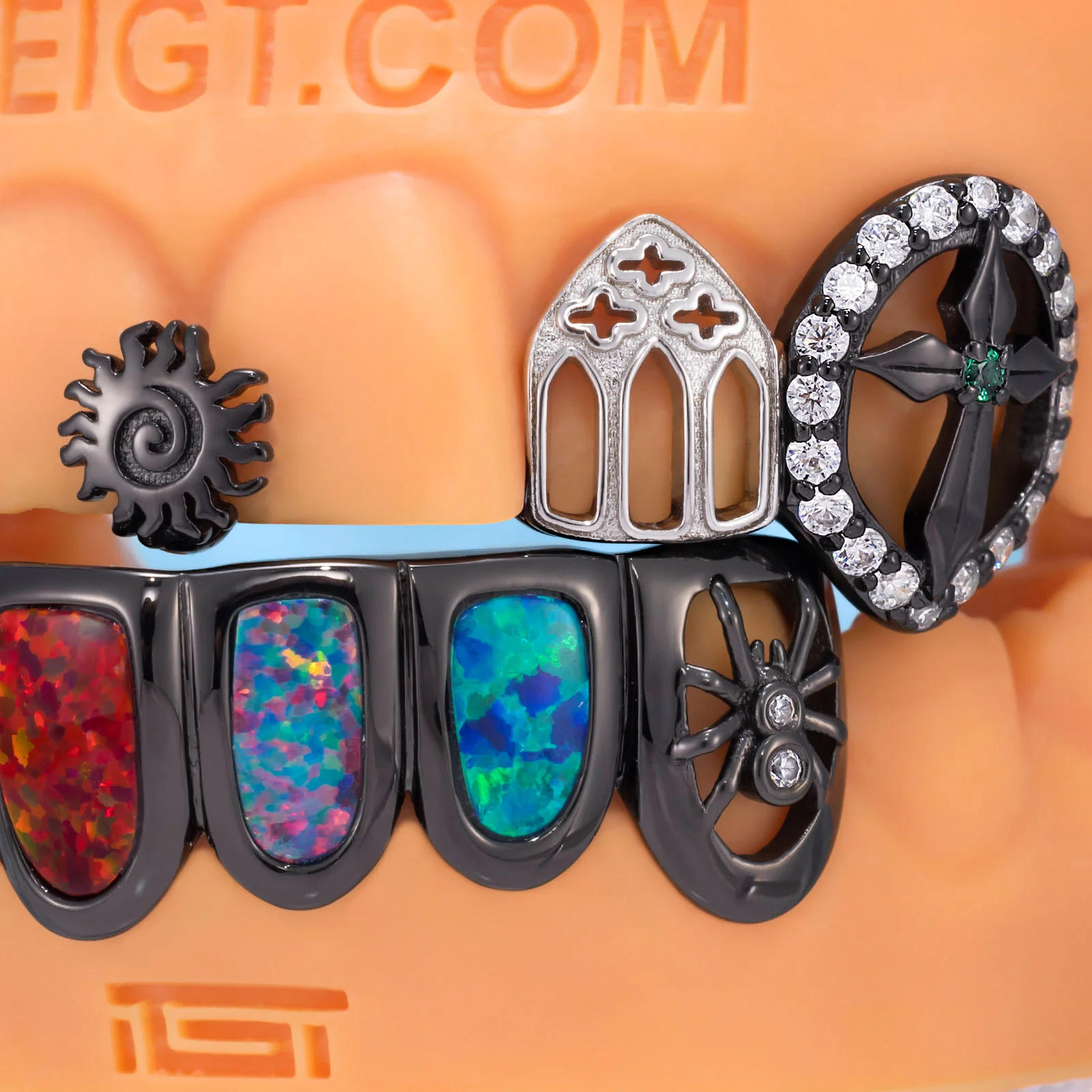 Black Gold Opal Spider Grillz - Image 3