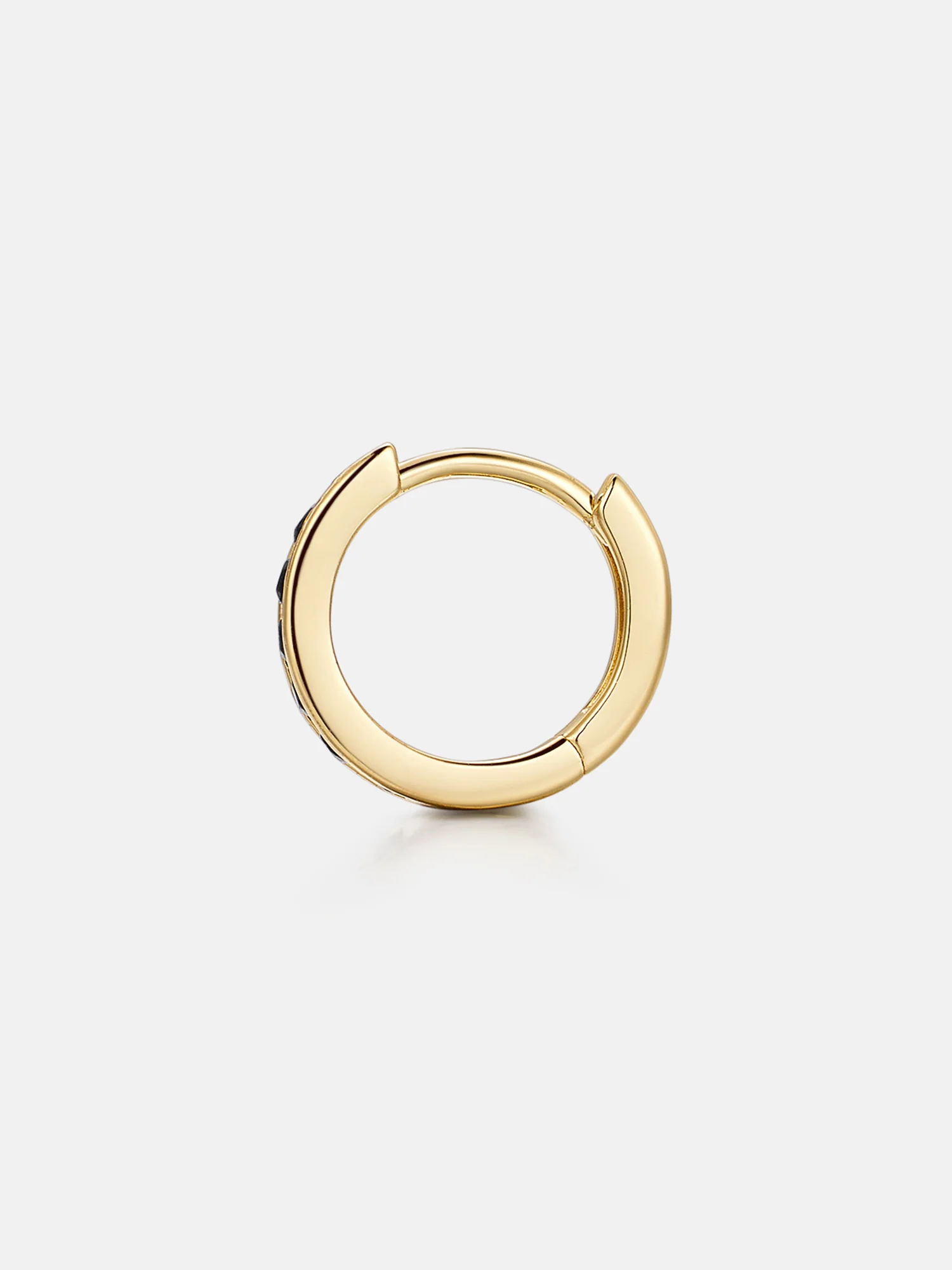 Black Moissanite Single Row Hoop Earrings - Image 3