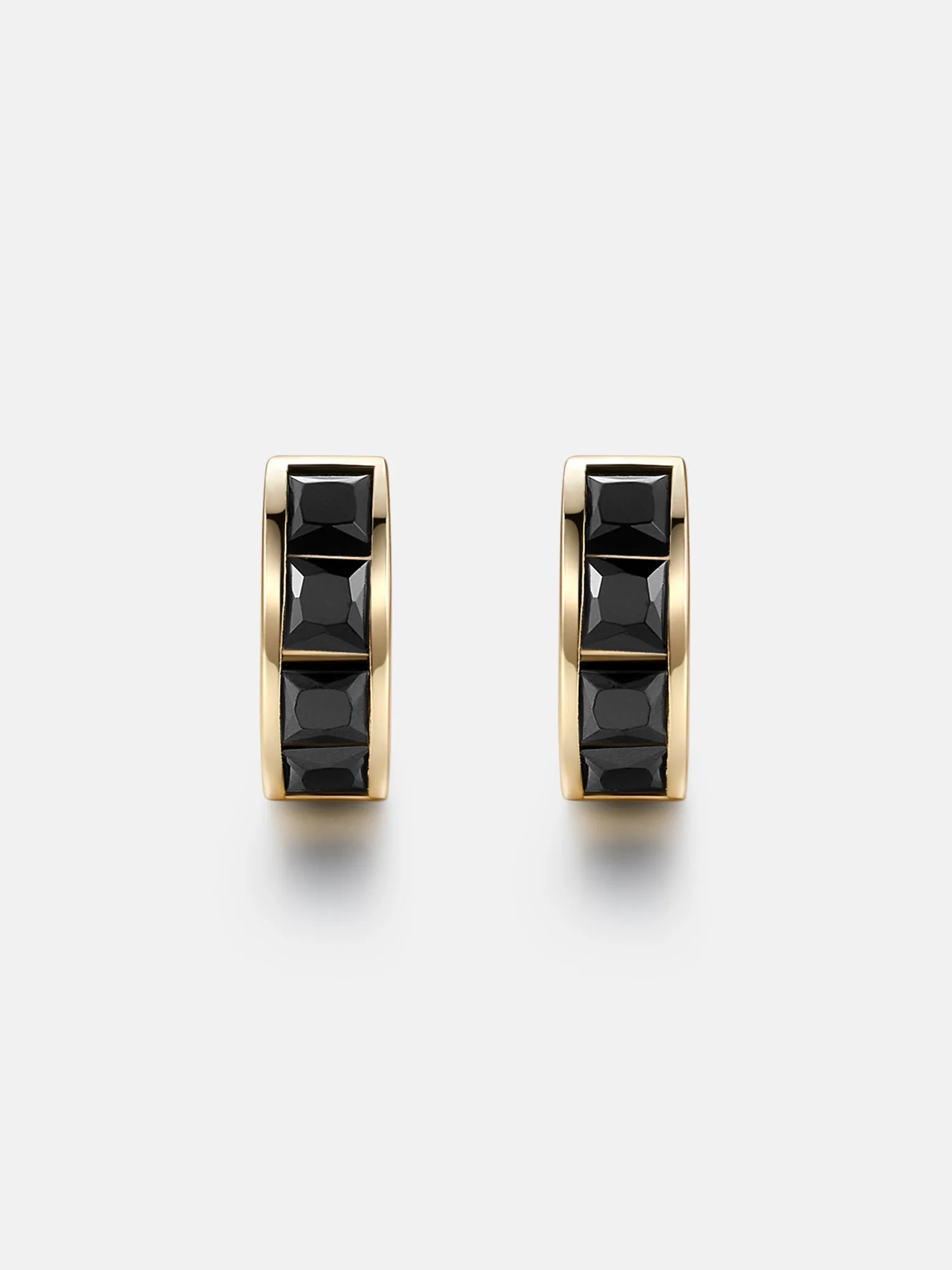Black Princess Moissanite Single Row Hoop Earrings