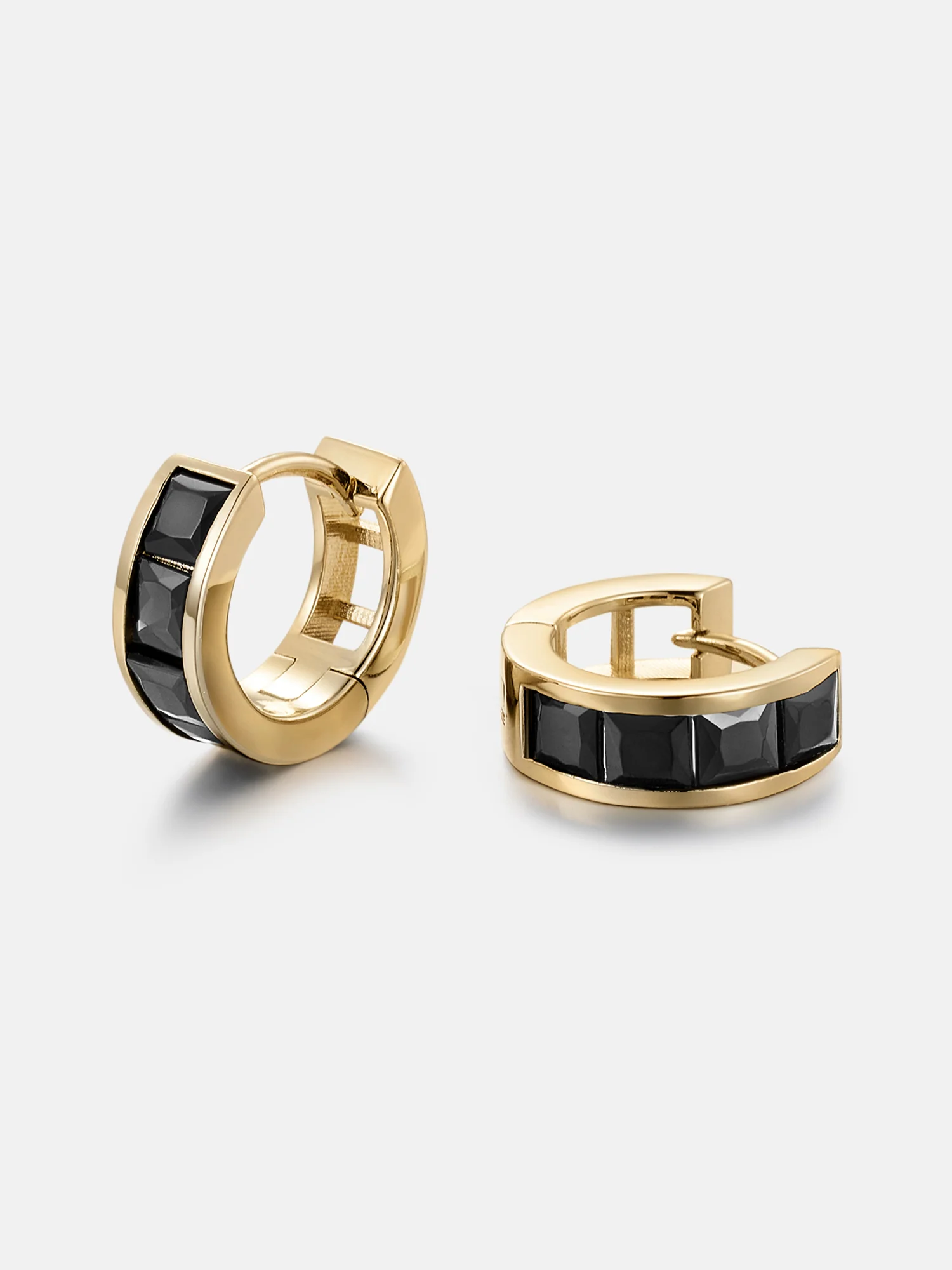 Black Princess Moissanite Single Row Hoop Earrings - Image 3