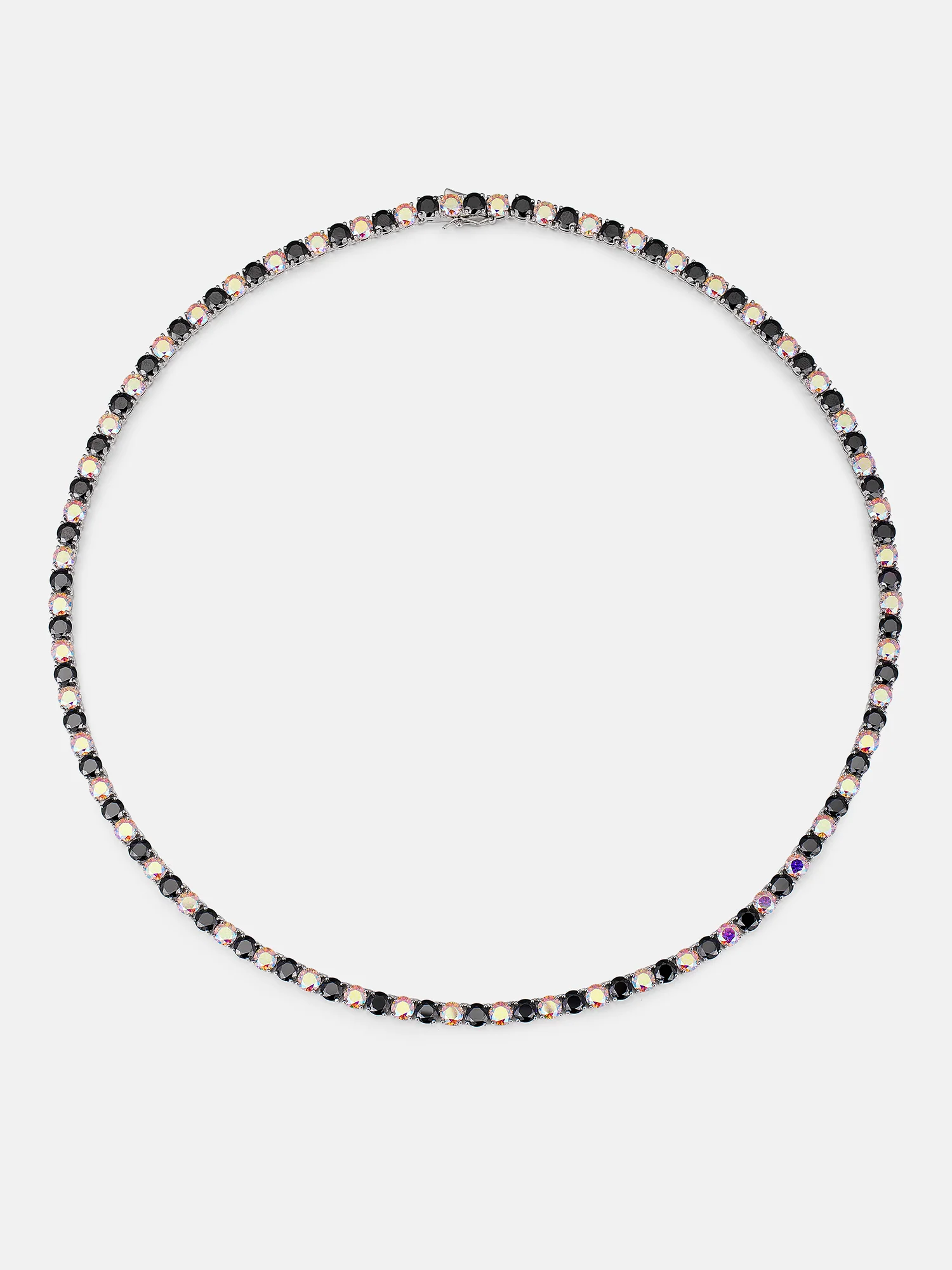 5MM Black & Rainbow Moissanite Tennis Chain - Image 2