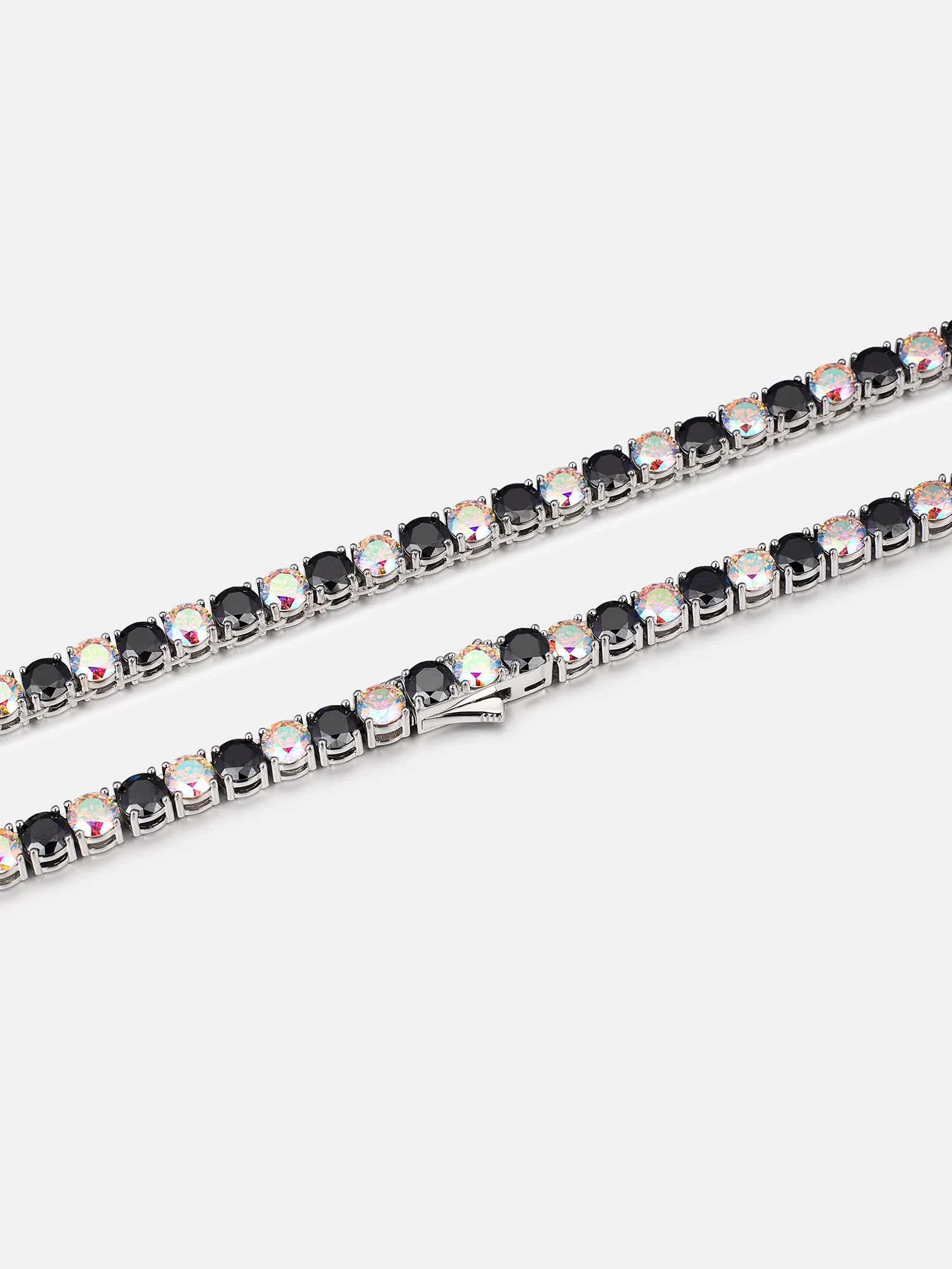 5MM Black & Rainbow Moissanite Tennis Chain - Image 3