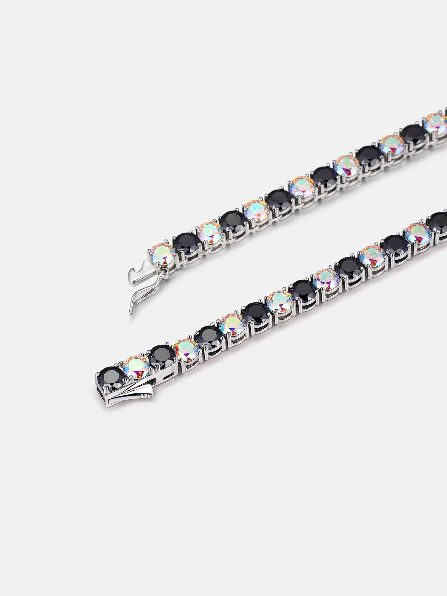 5MM Black & Rainbow Moissanite Tennis Chain - Image 4