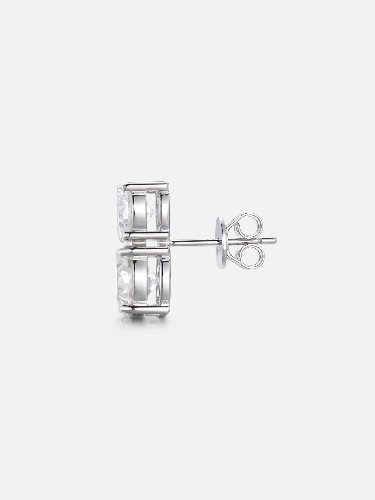 Black & White Duo Moissanite Stud Earrings - 7.4ct Total - Image 3