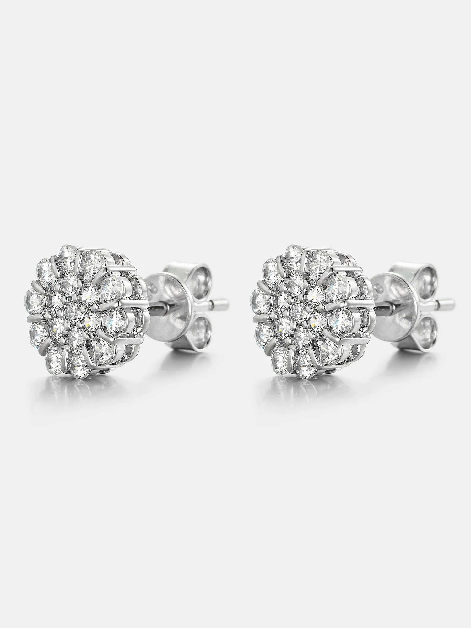 Blooming Halo Cluster Moissanite Stud Earrings - Image 2