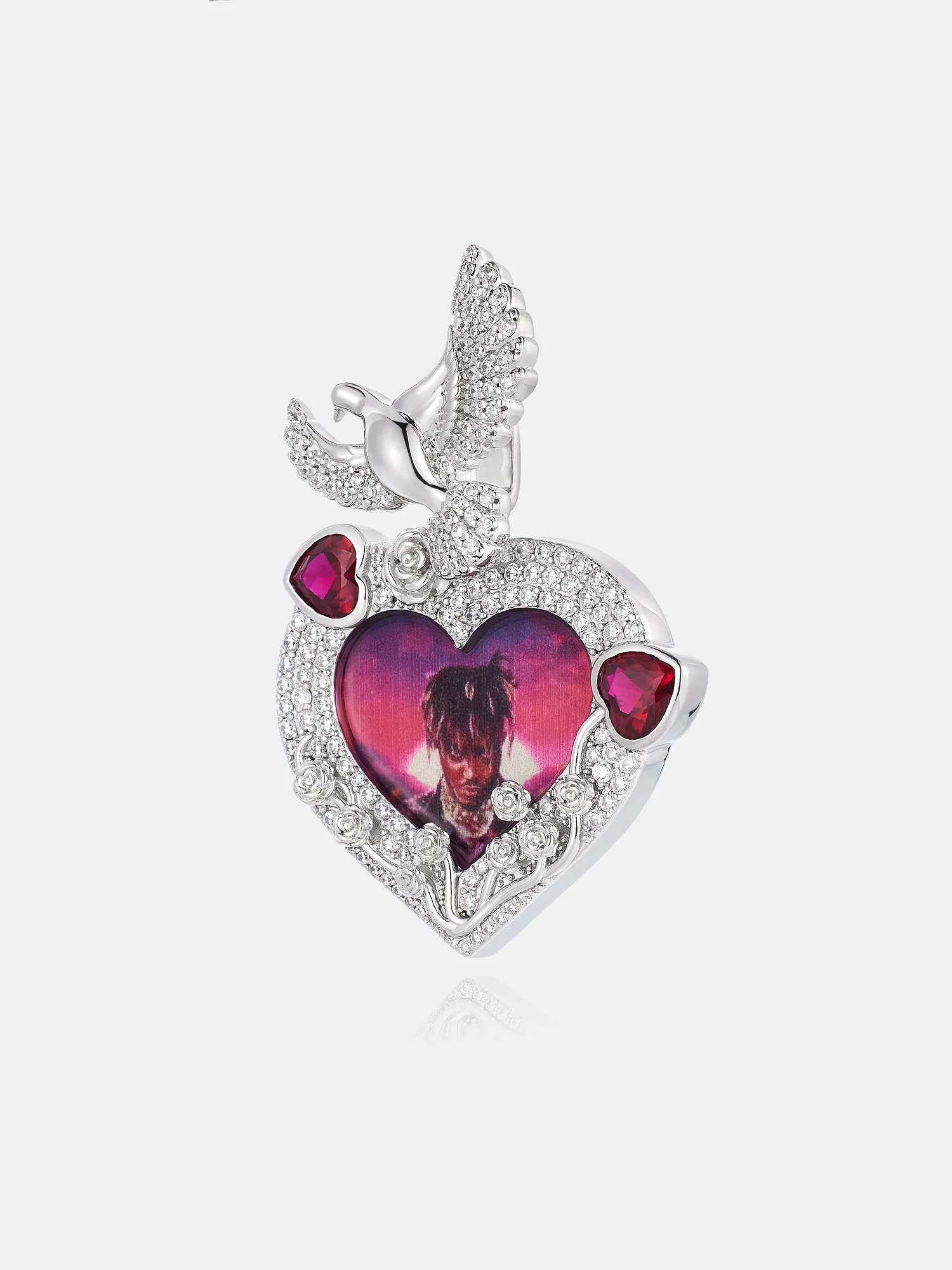 Blooms & Wings Heart Photo Pendant - Image 2