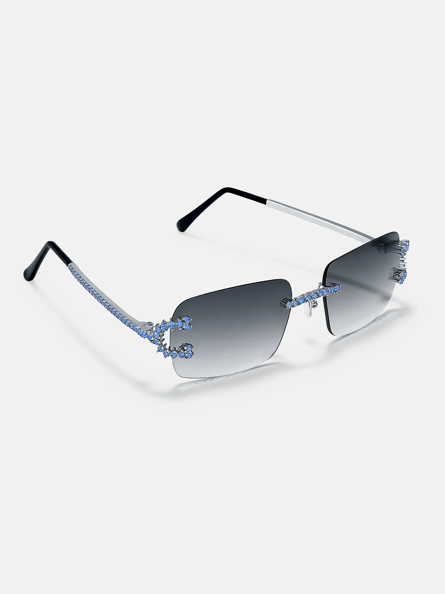 Blue Gem Classic C Sunglasses In White Gold - Image 4