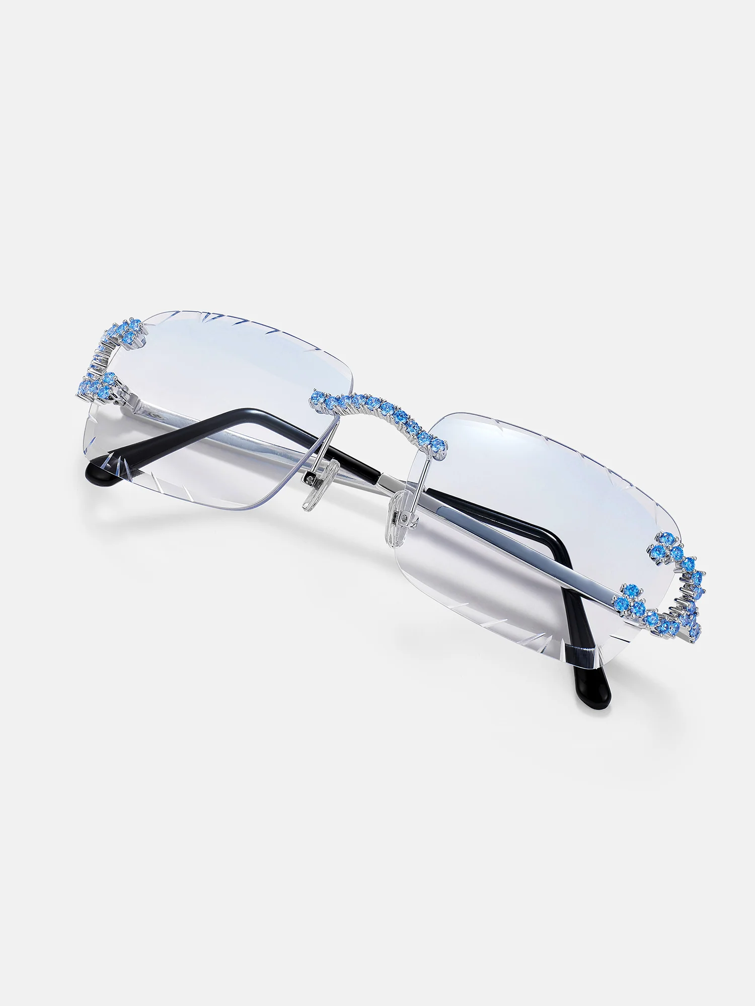 Blue Gem Classic C Sunglasses In White Gold - Image 6