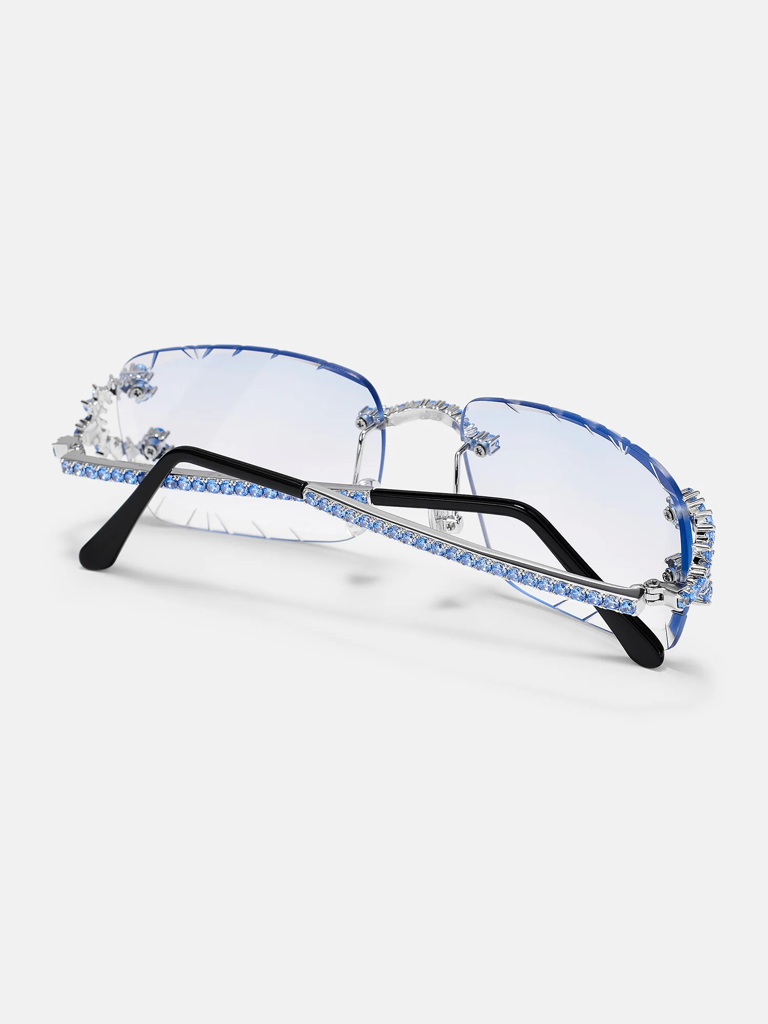 Blue Gem Classic C Sunglasses In White Gold - Image 7