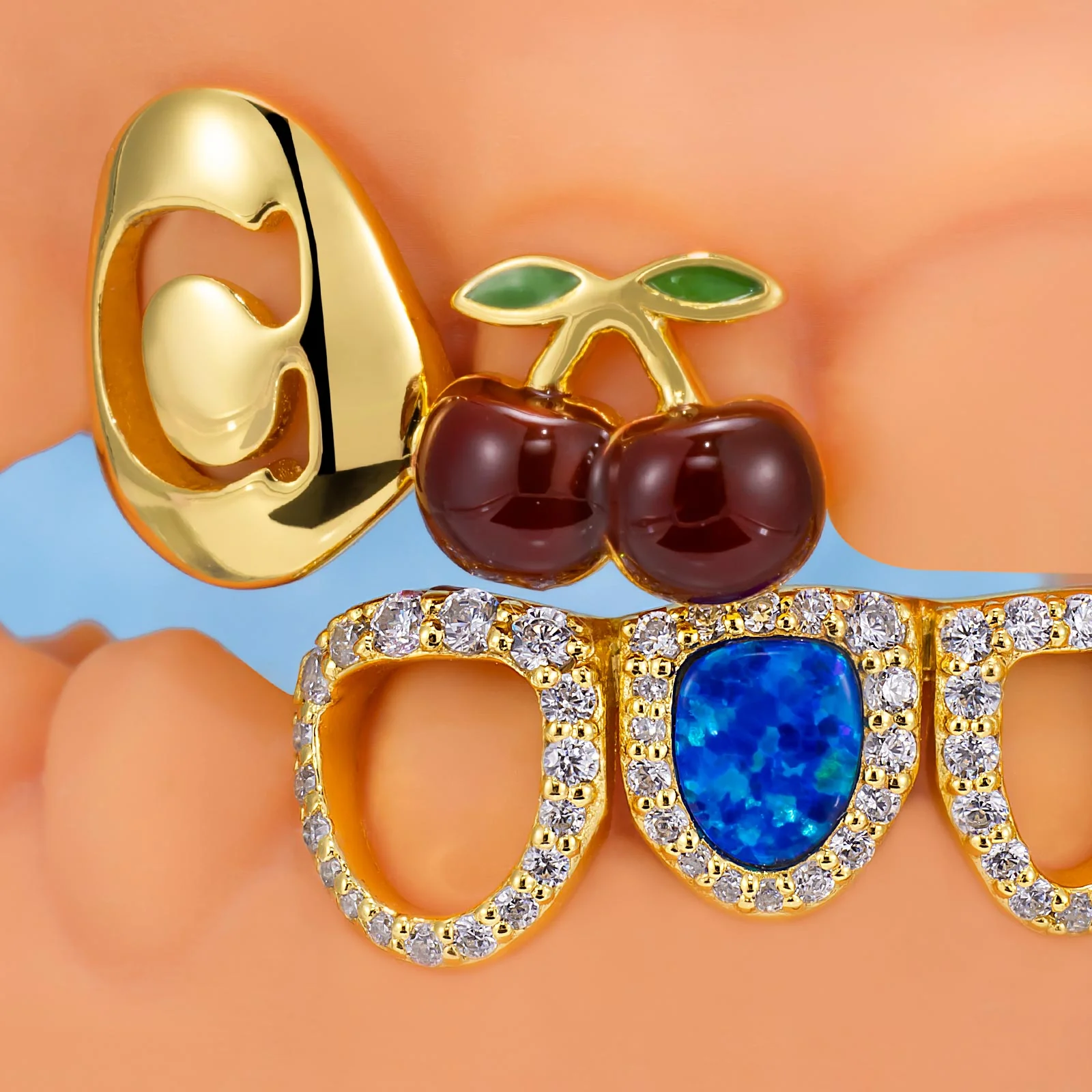 Blue Opal & Cherry Bloom Grillz - Image 2