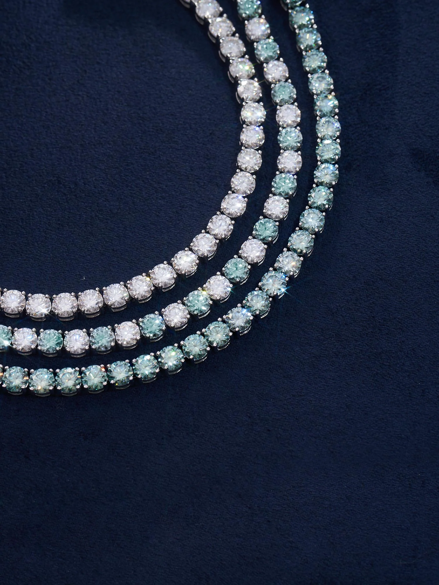 Blue & White Moissanite Tennis Chain Or Bracelet - Image 4