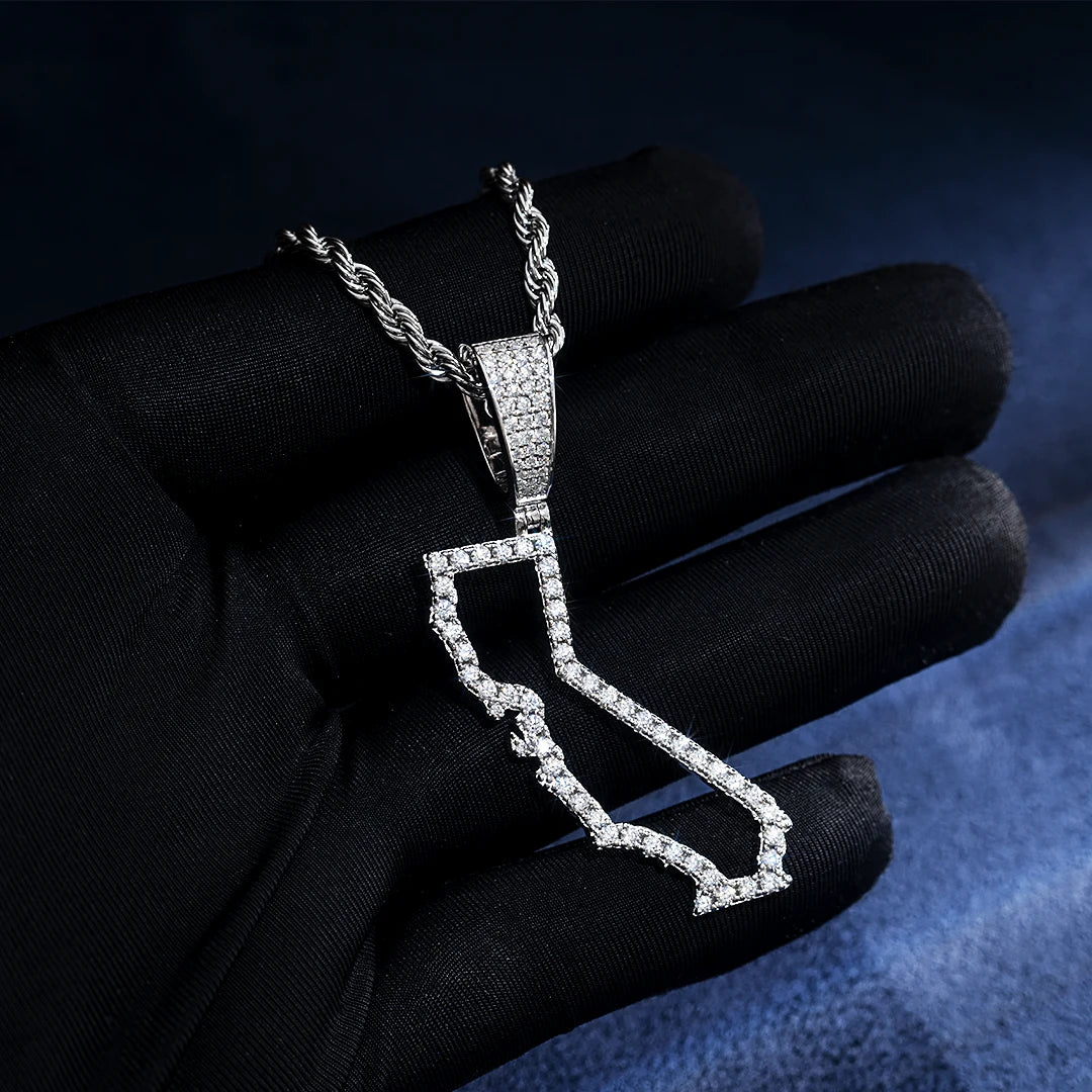 California US State Moissanite Map Pendant - Image 5