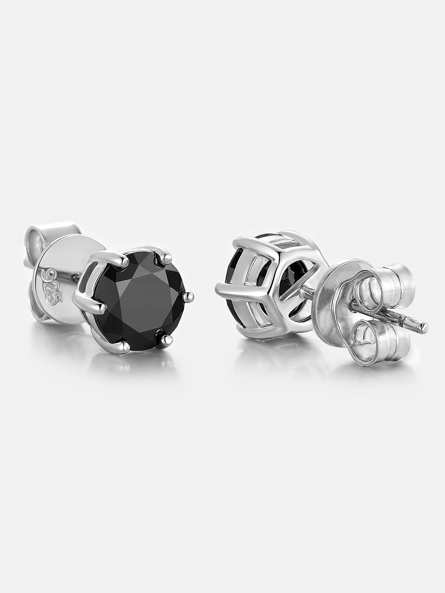 Certified Black Moissanite Stud Earrings-2.00CT Total - Image 3