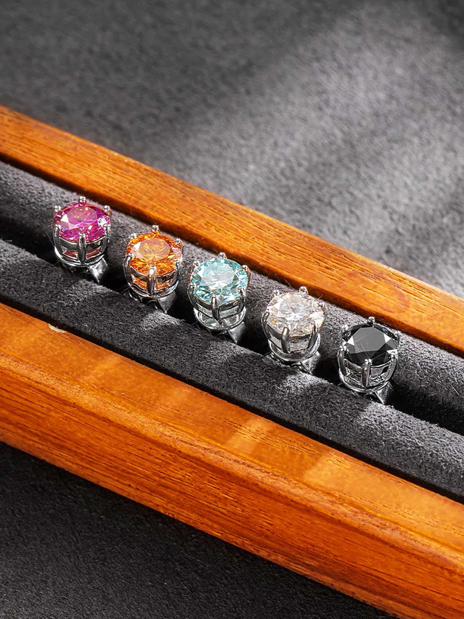 Certified Black Moissanite Stud Earrings-2.00CT Total - Image 5