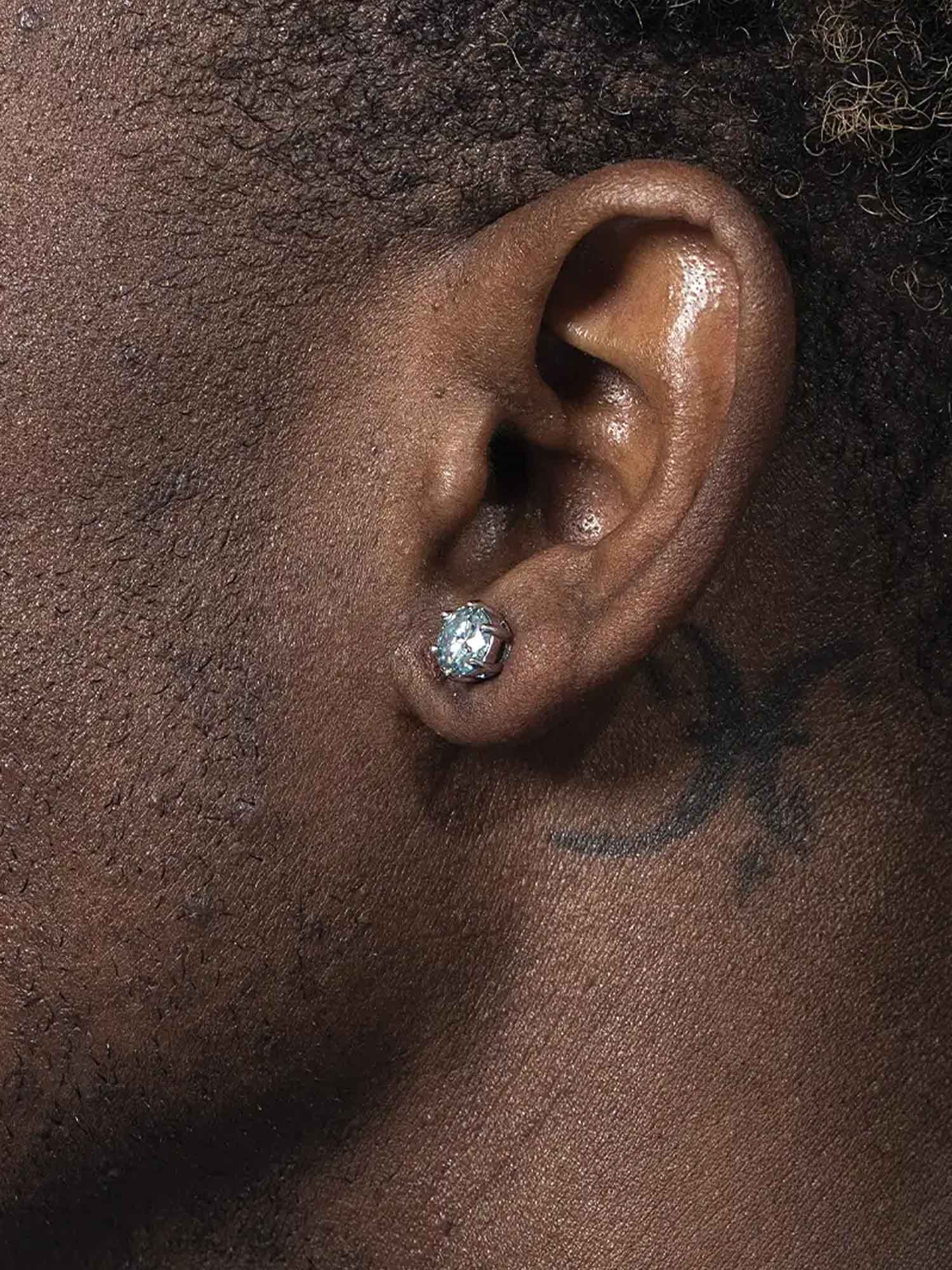Certified Blue Moissanite Stud Earrings - Image 4