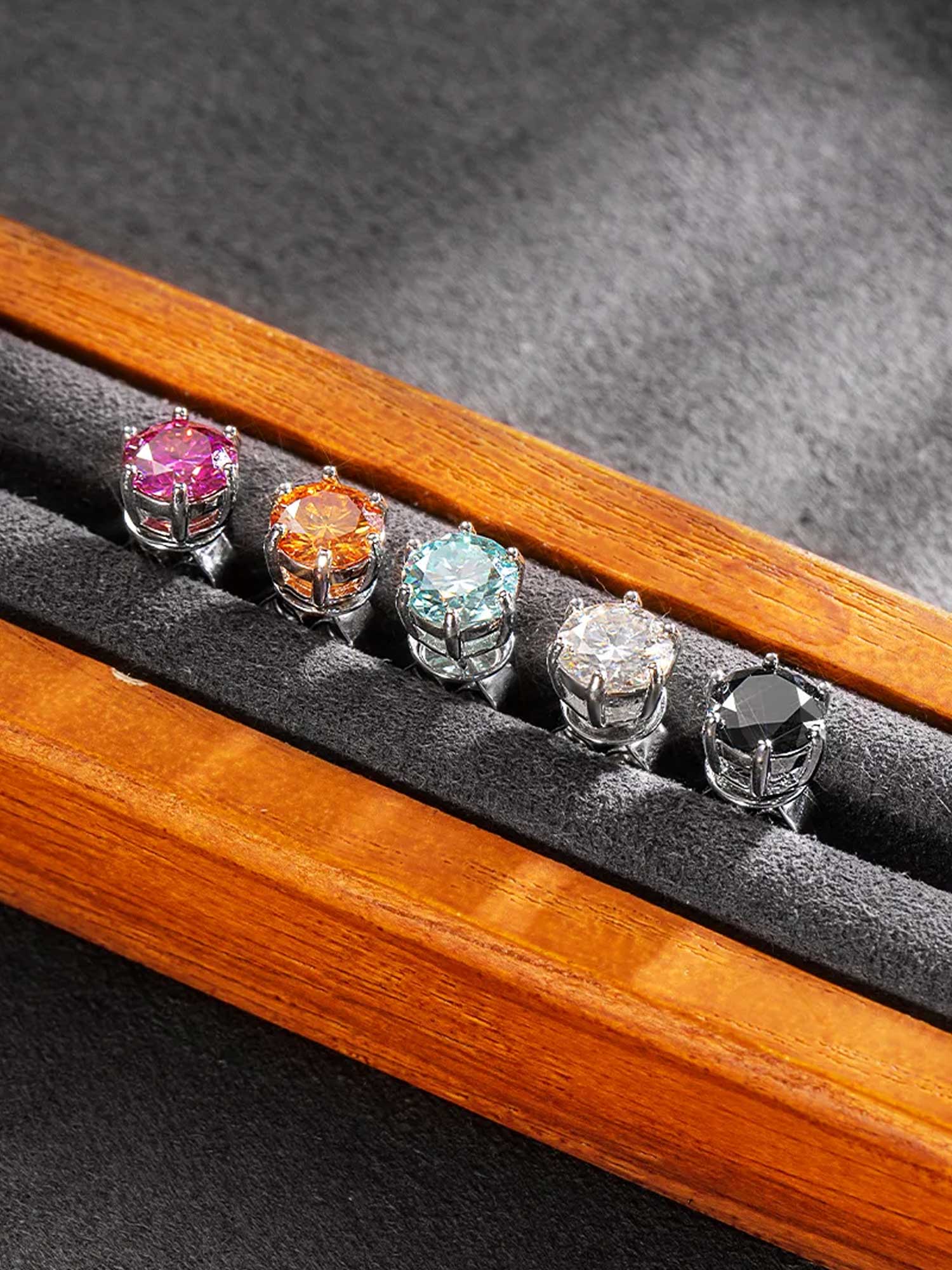 Certified Blue Moissanite Stud Earrings - Image 7