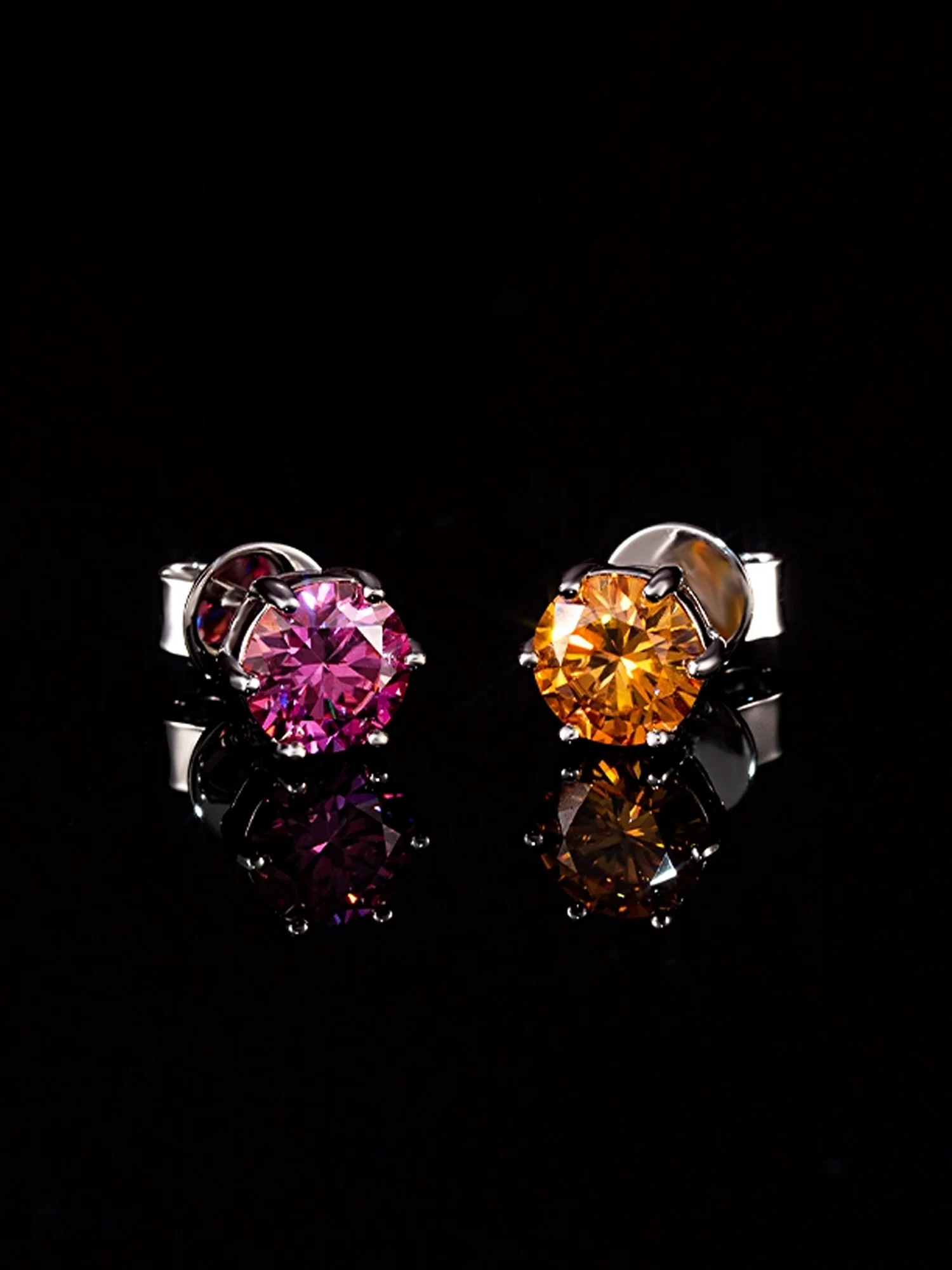Certified Pink Moissanite Stud Earrings-2.00CT Total - Image 4