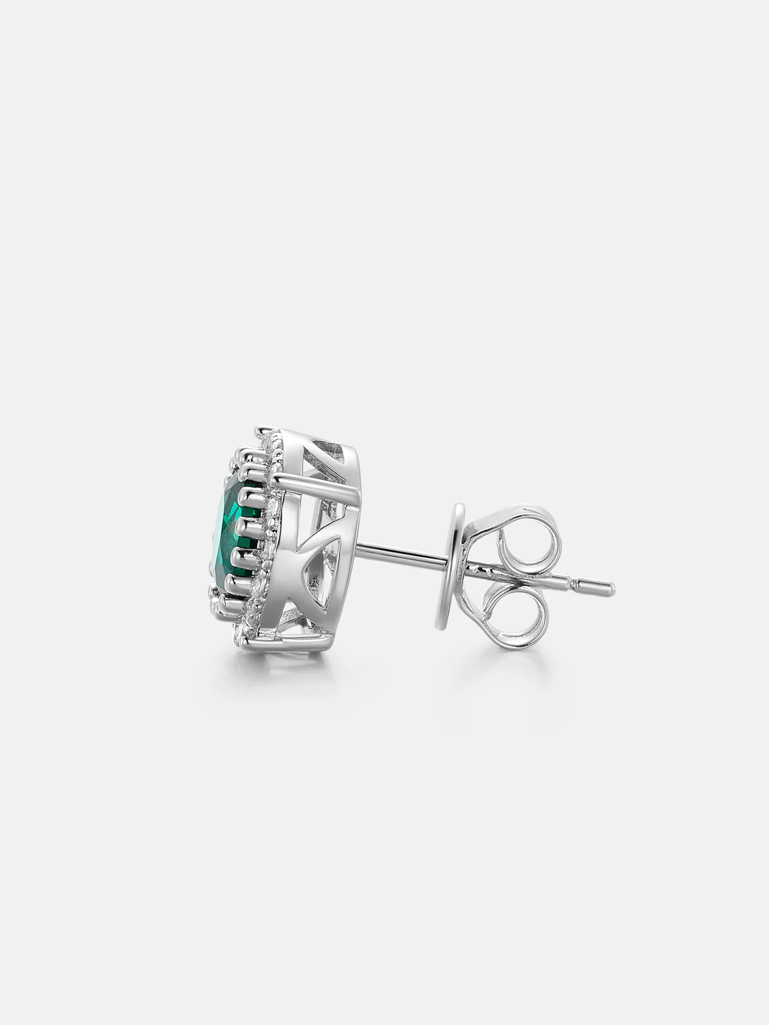 Colored Gem Moissanite Cluster Solitaire Earrings - Image 5