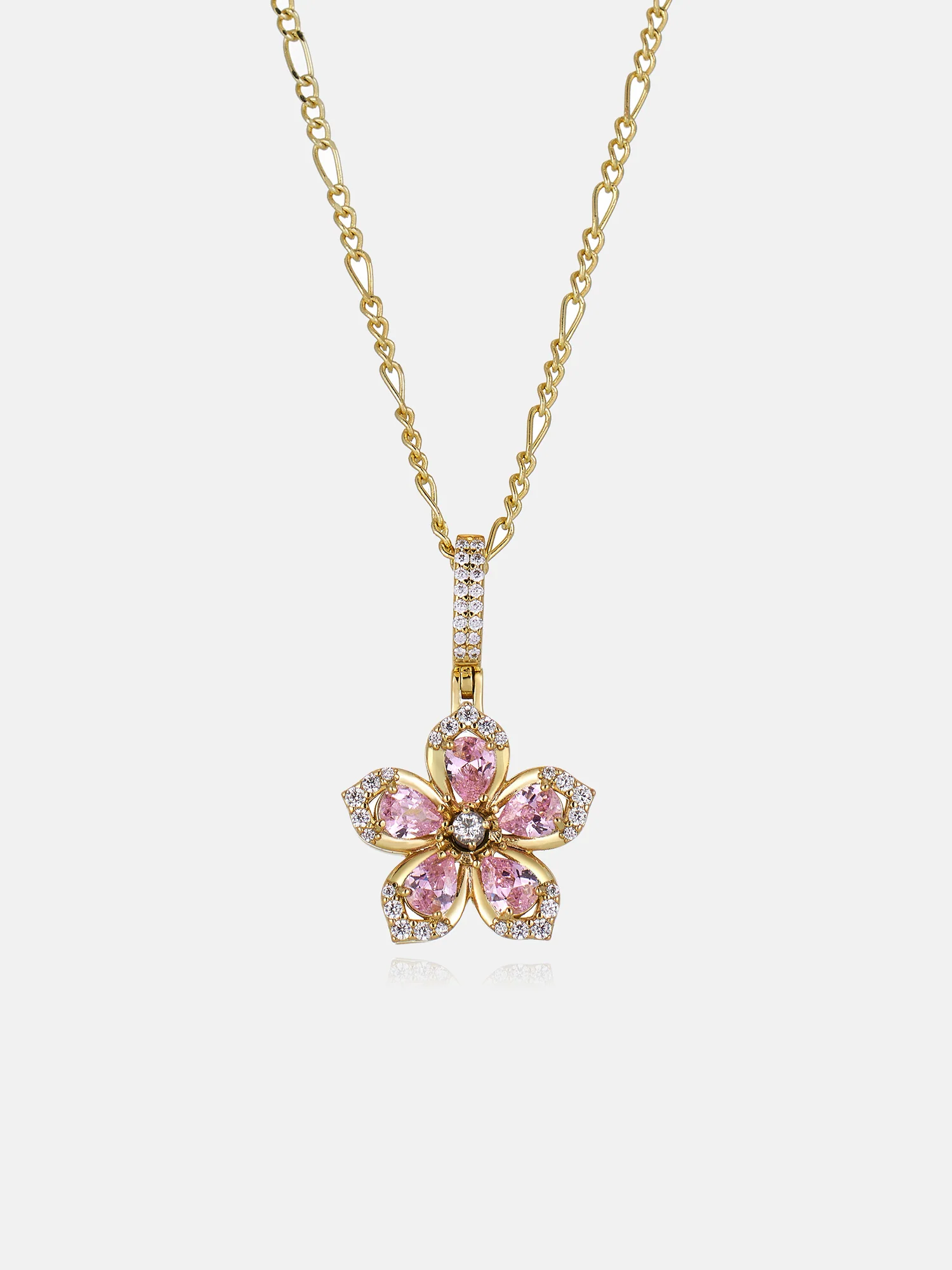 Colored Gemstone Moissanite Flower Rotatable Necklace - Image 8