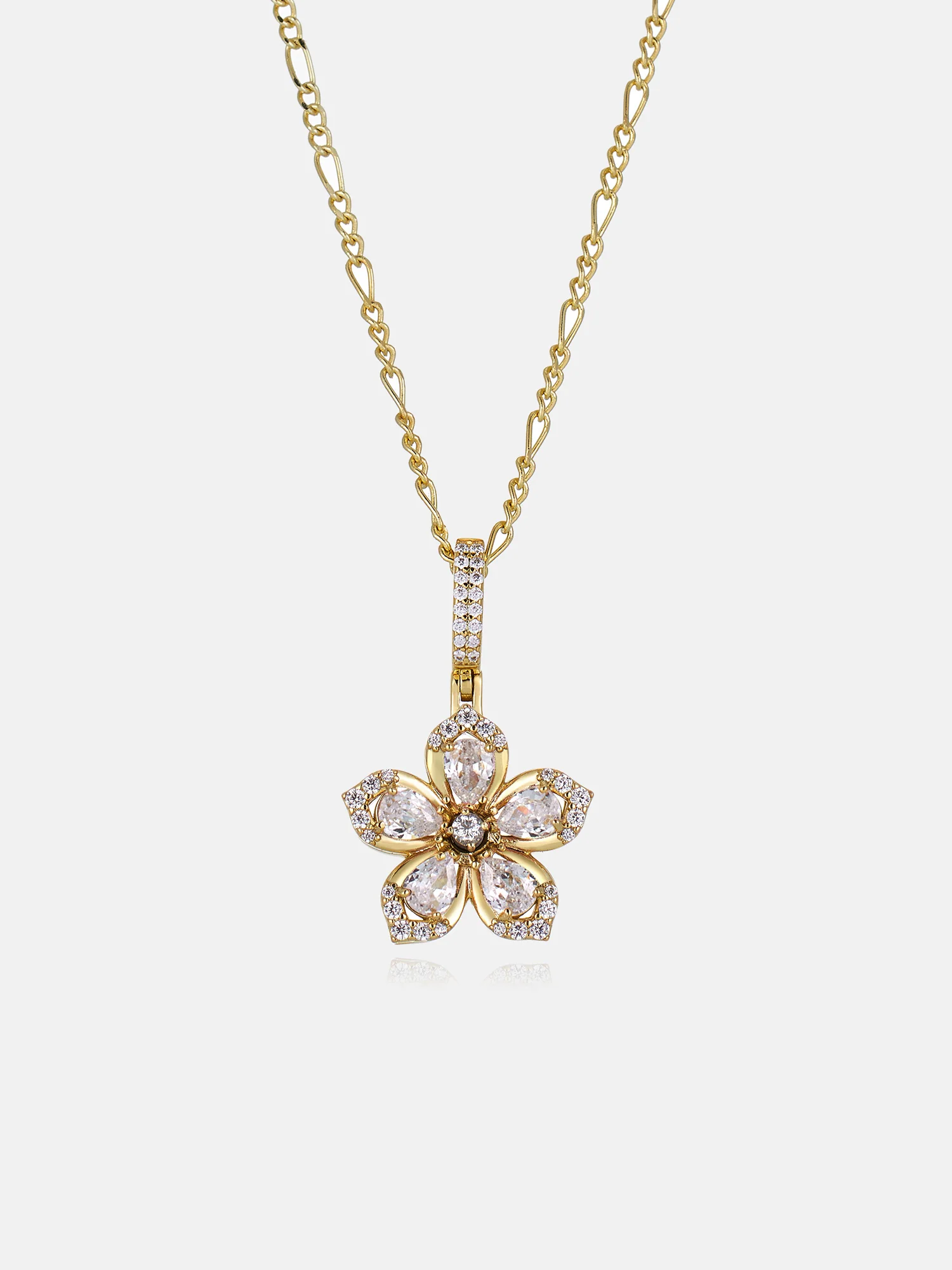 Colored Gemstone Moissanite Flower Rotatable Necklace - Image 9