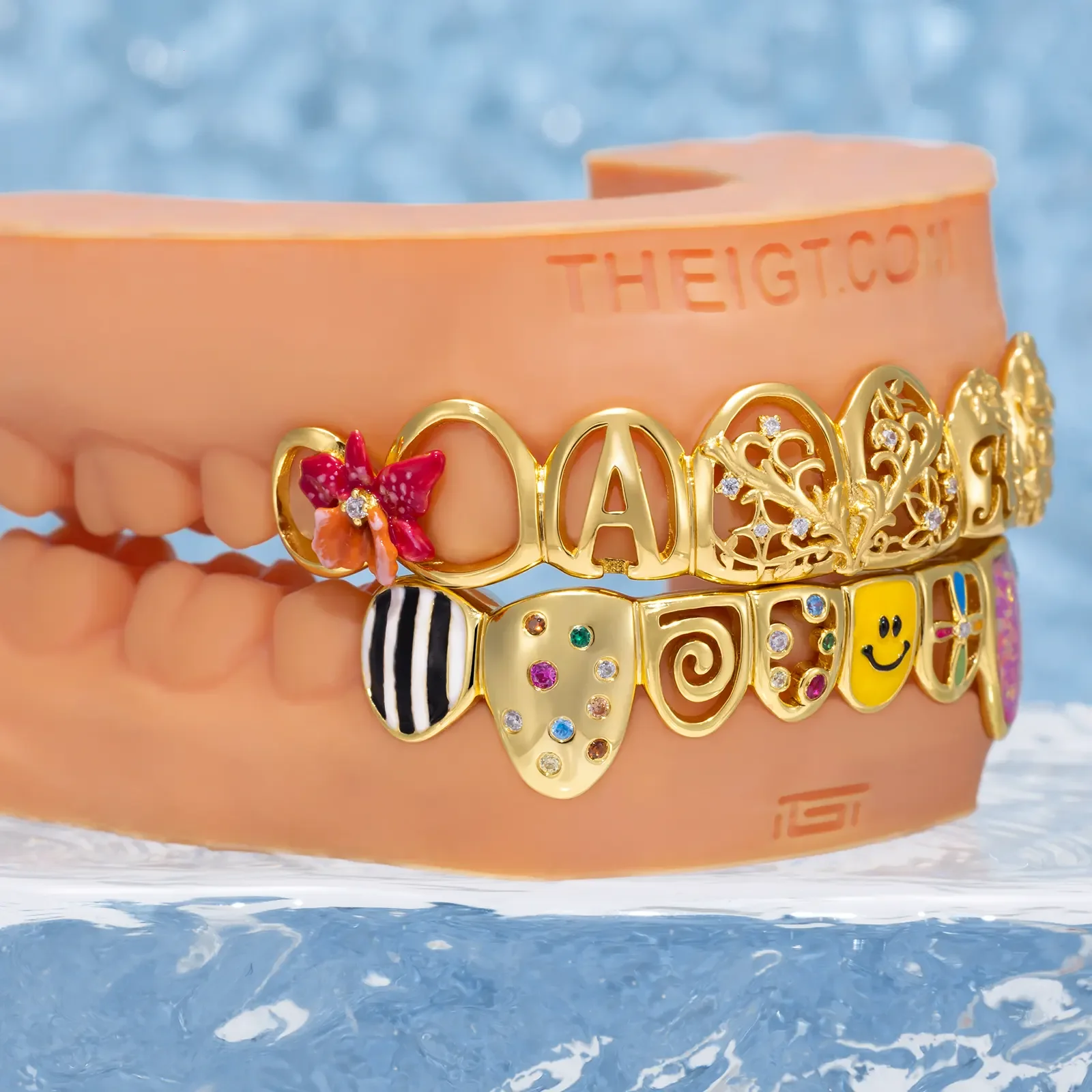 Colorful Enamel Floral Grillz - Image 4