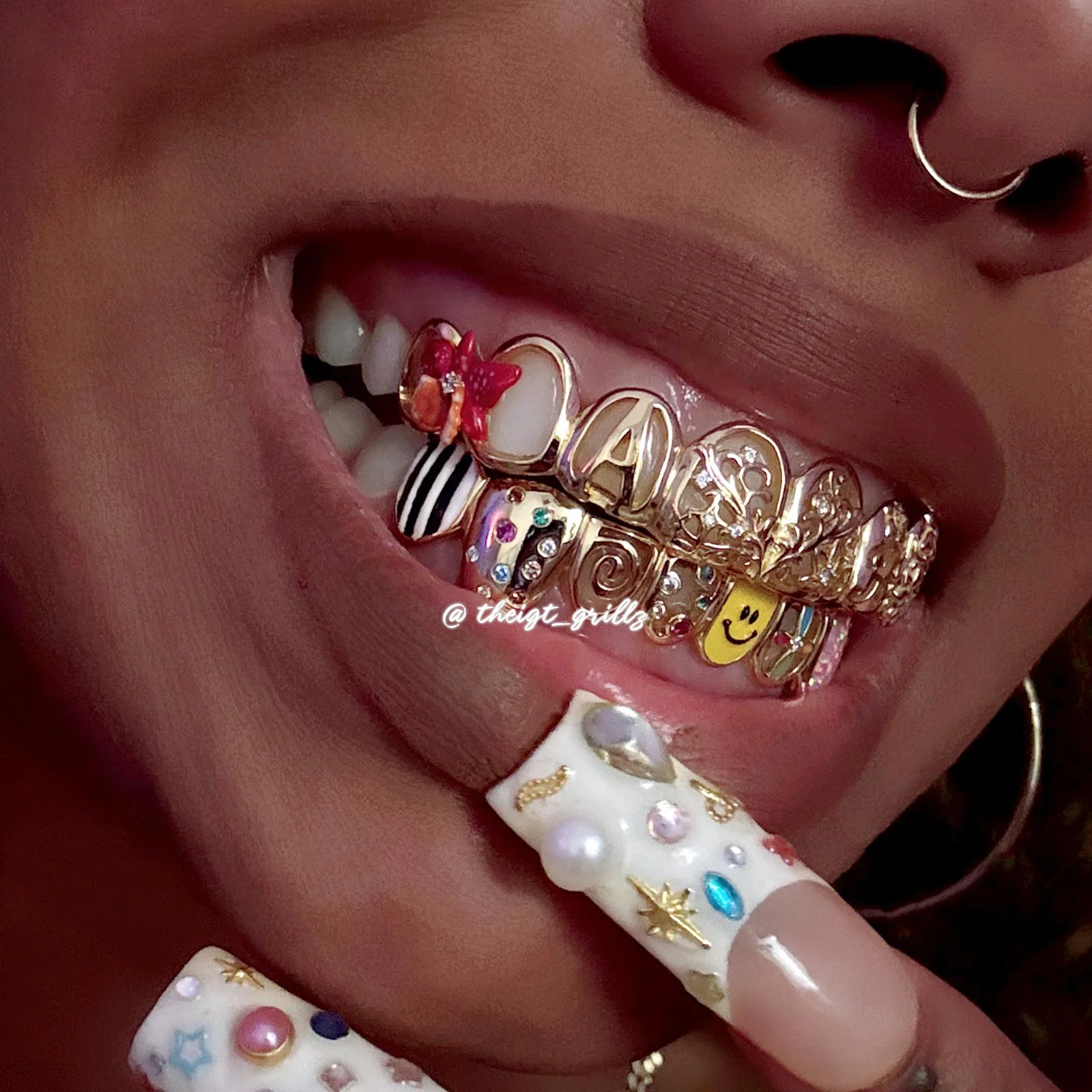 Colorful Enamel Floral Grillz - Image 7