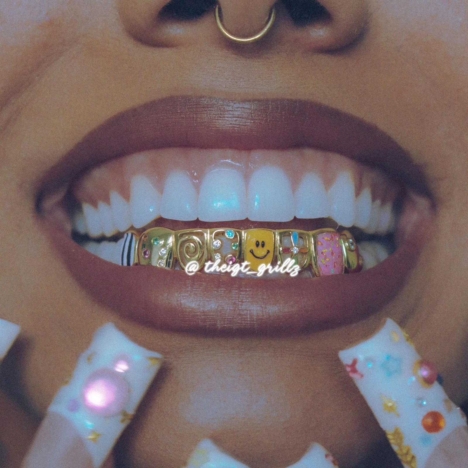 Colorful Enamel Floral Grillz - Image 8