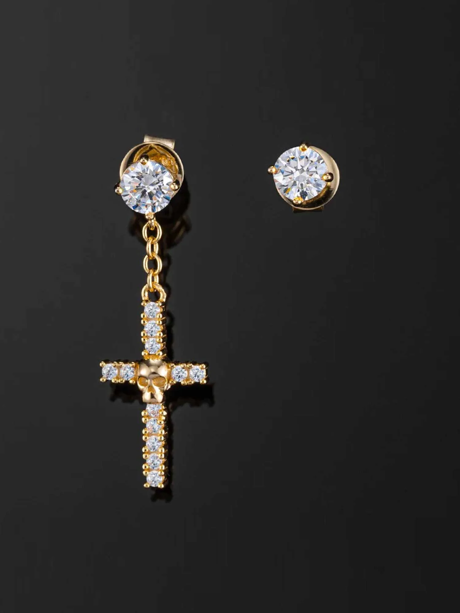 Earrings & Tennis Chain Set in Yellow Gold [2PCS/SET] - Image 3