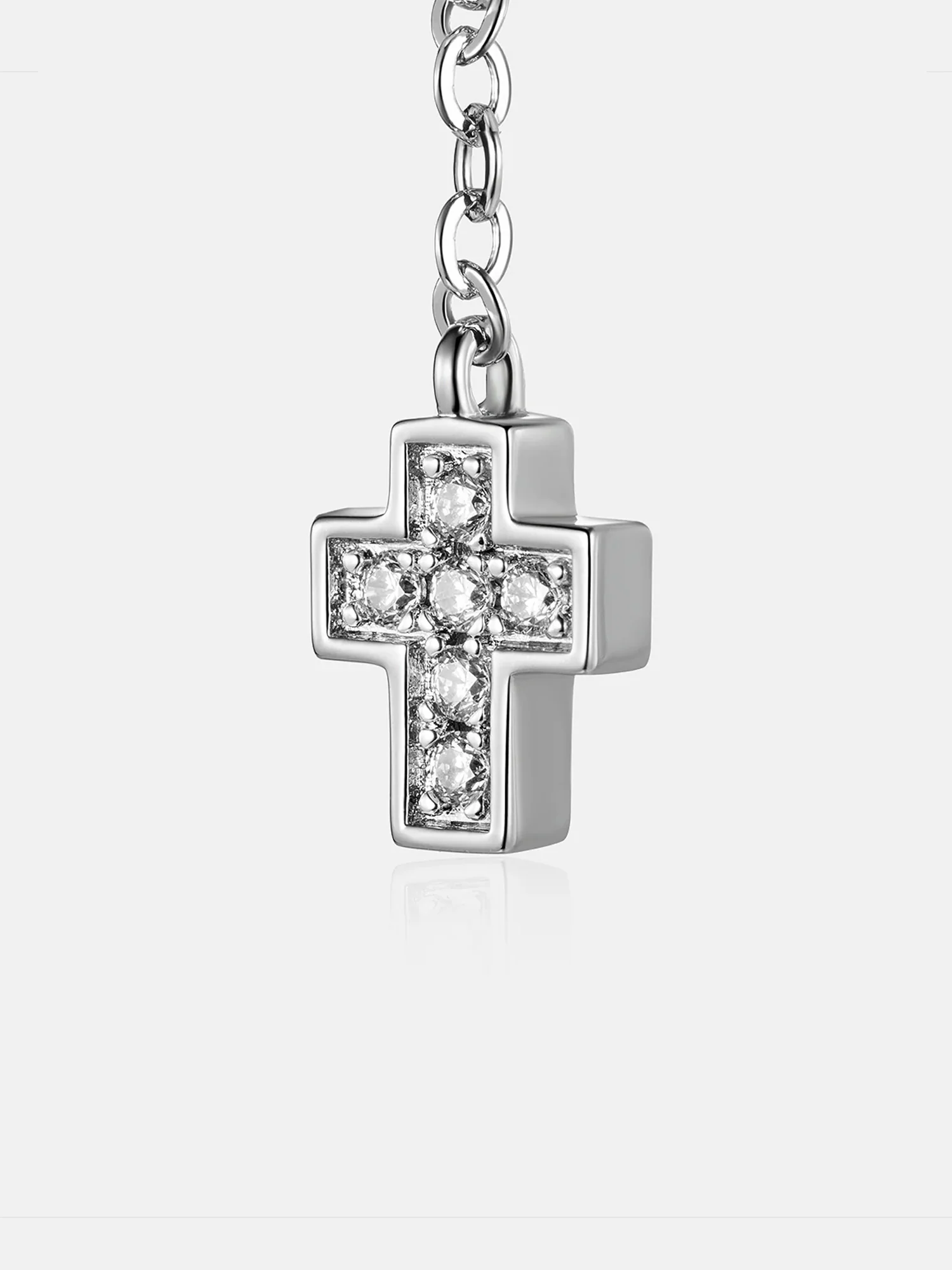Cross Dangle Moissanite Stud Earrings - Image 3