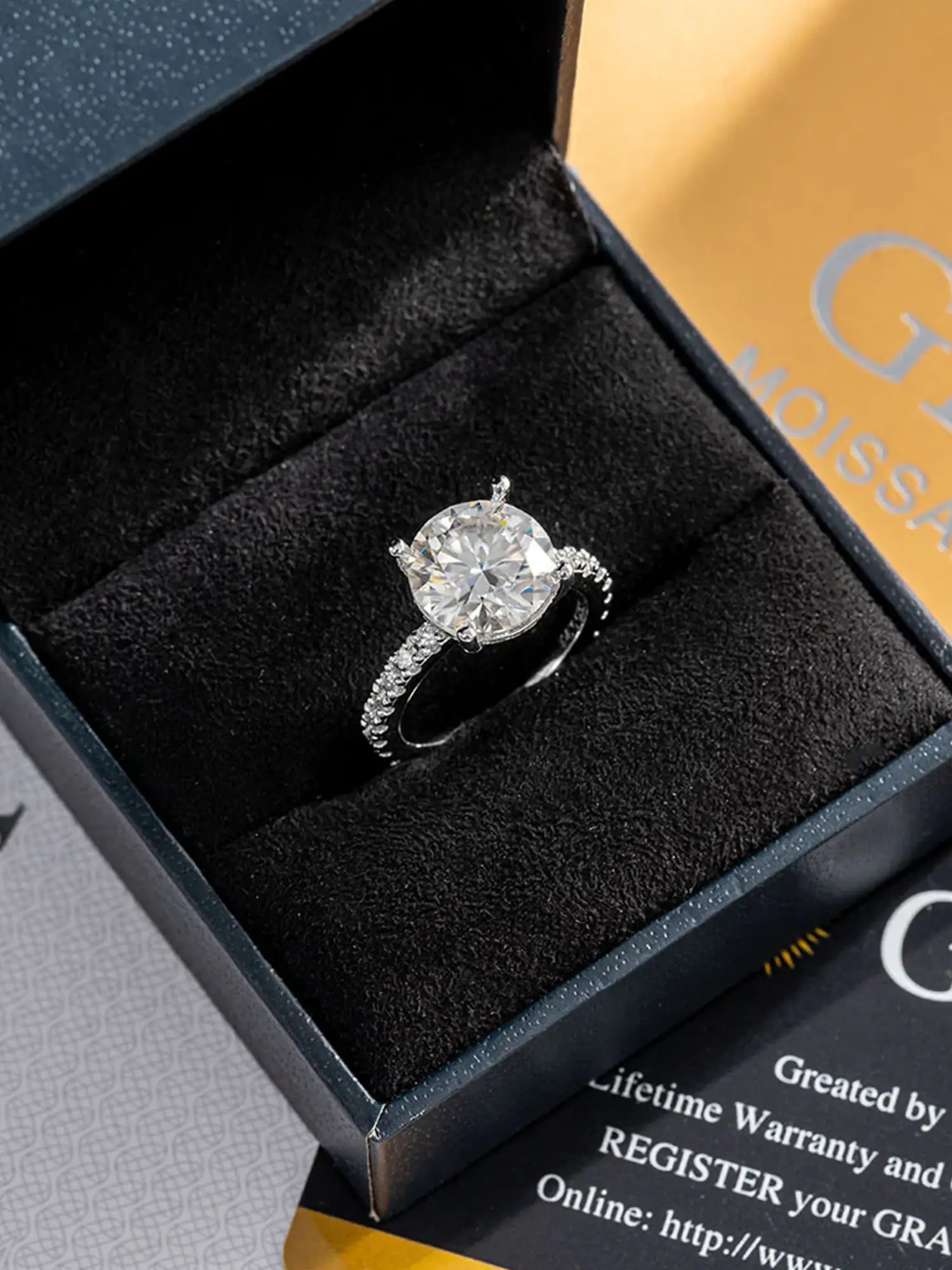 S925 STERLING SLIVER CUSTOM 4CT ENGAGEMENT RING - Image 3
