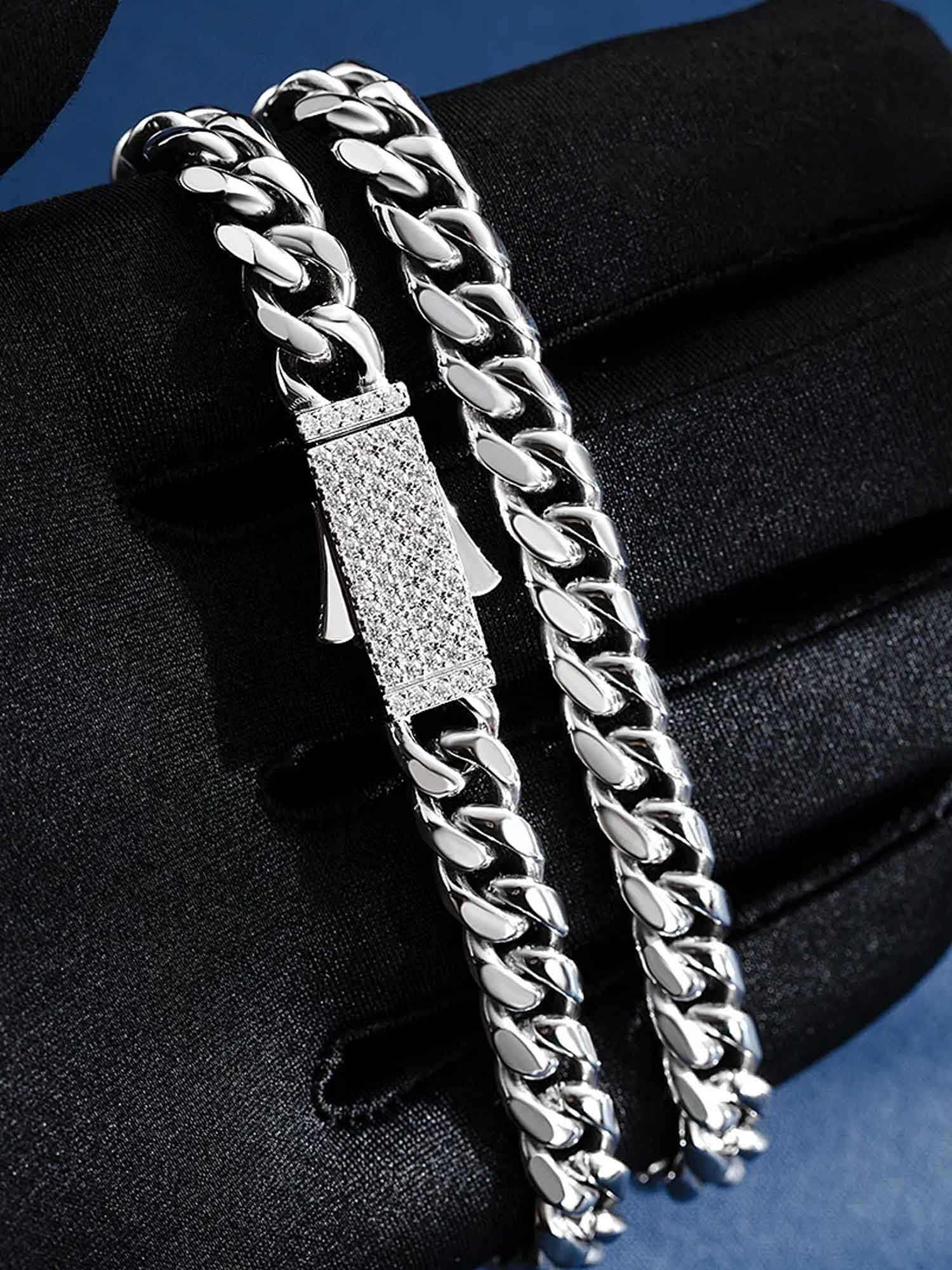 Custom 8mm Miami Cuban Link Chain Or Bracelet With Moissanite Clasp - Image 6