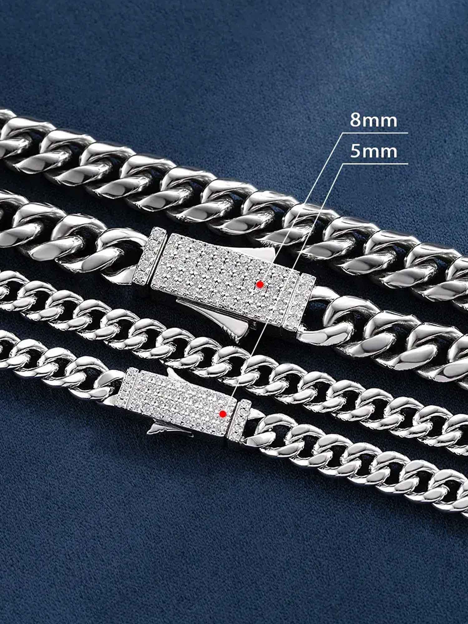 Custom 8mm Miami Cuban Link Chain Or Bracelet With Moissanite Clasp - Image 7