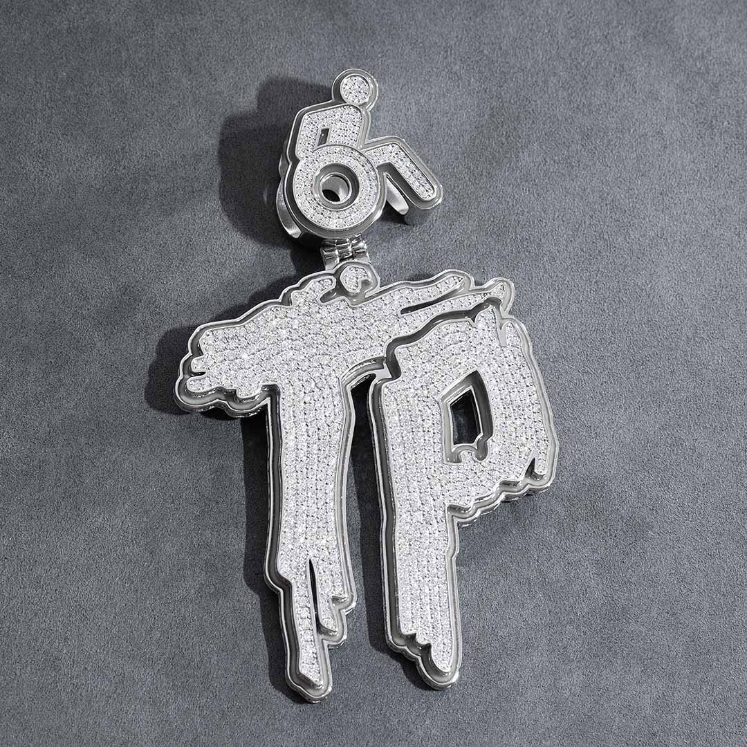 Deposit - Custom Brush Letter Pendant with Glow in the dark