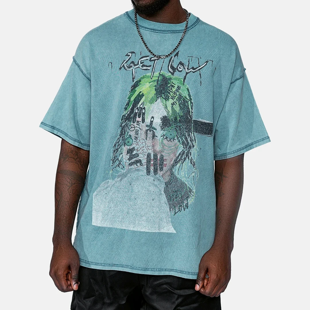 Custom Denim Graphic Tee - Image 2