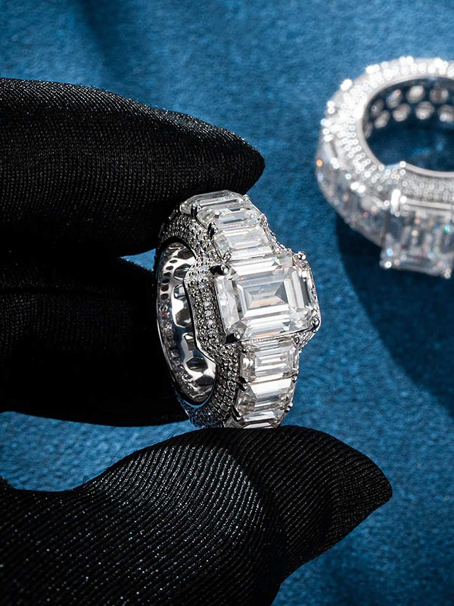 Custom Emerald Engagement Ring - Image 3