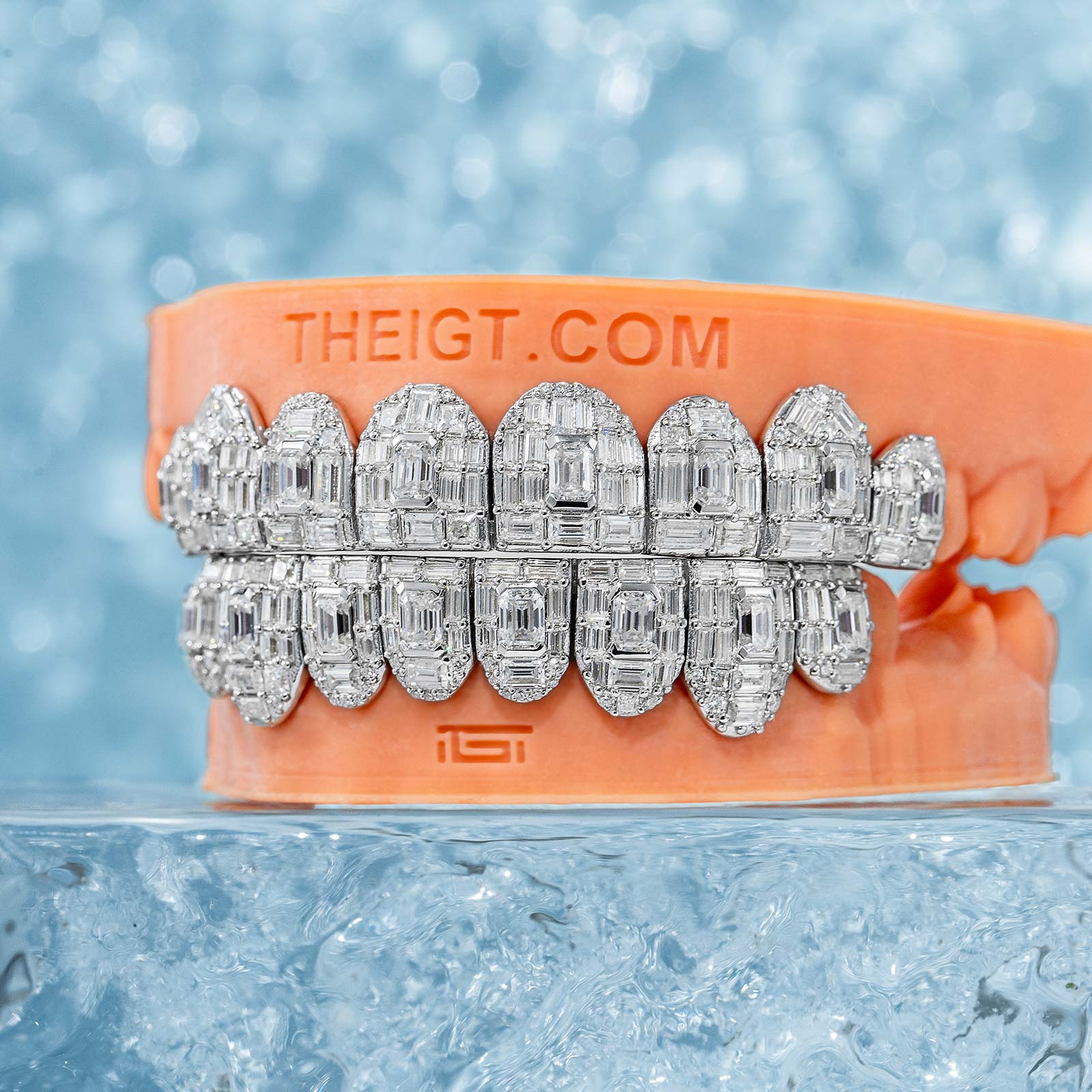 Custom Fully Iced Emerald Cut Grillz - Image 3