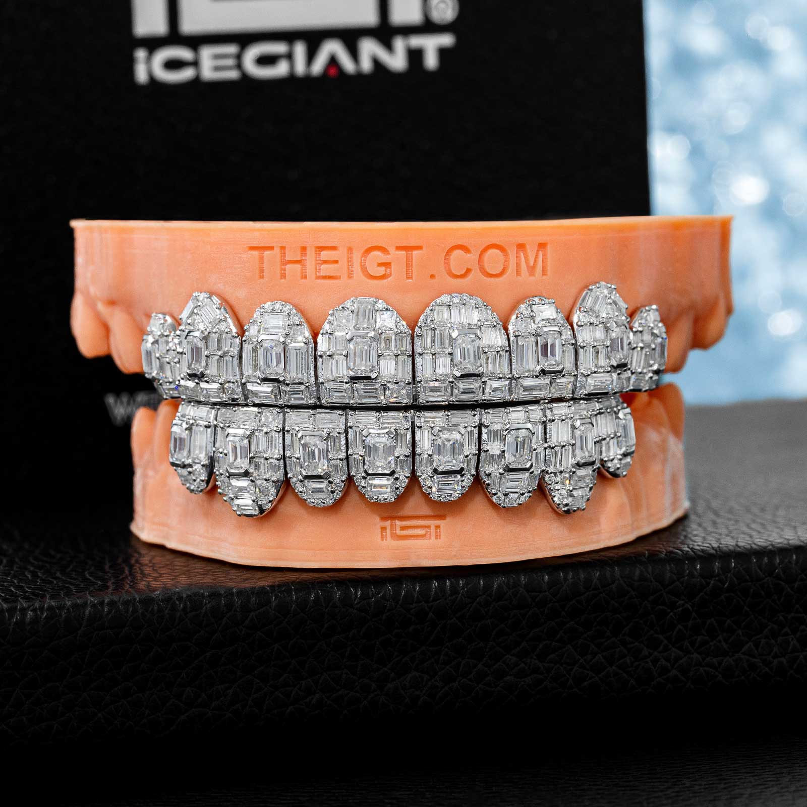 Custom Fully Iced Emerald Cut Grillz - Image 4