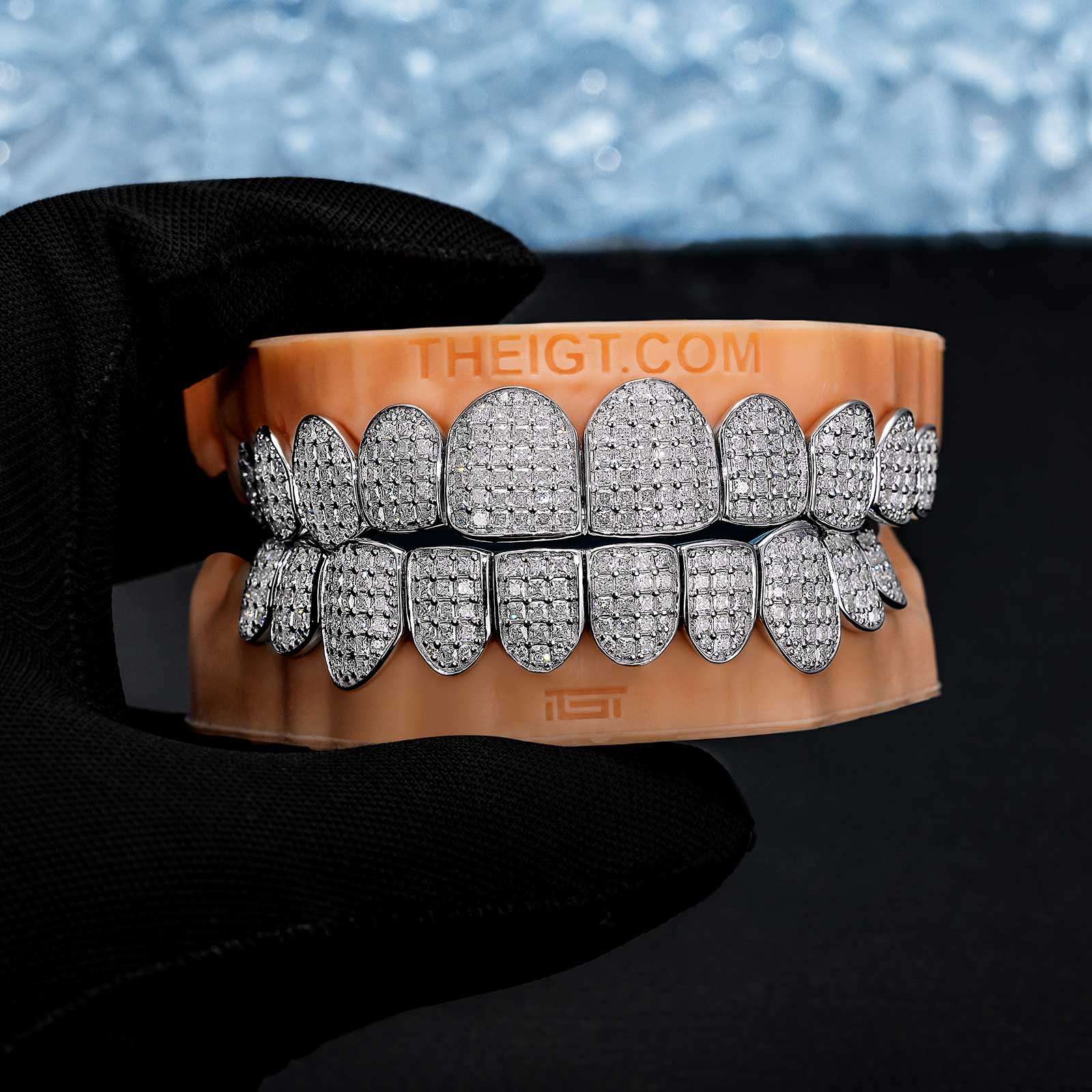 Custom Fully Iced Princess Cut Grillz - Image 4